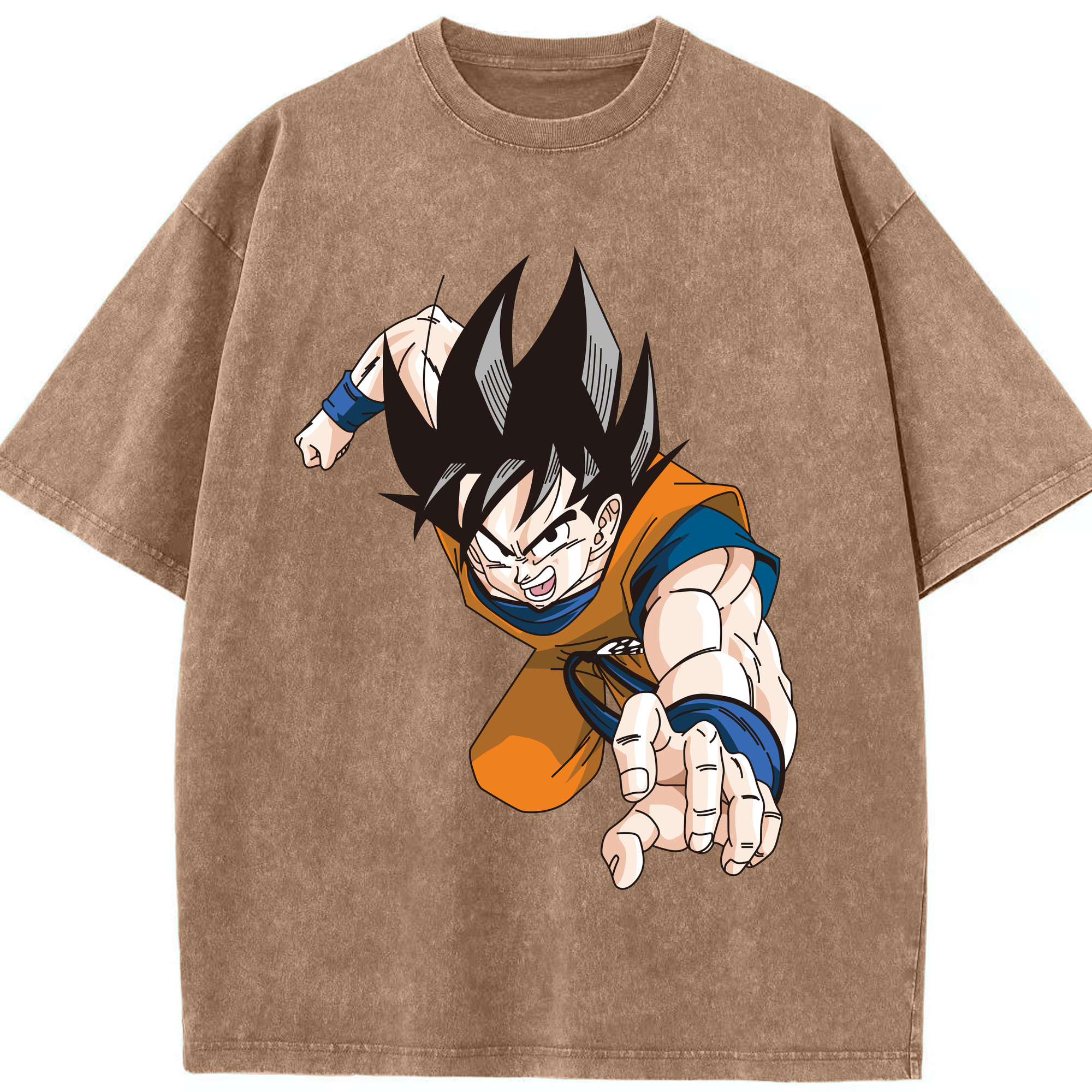 （画像用） ドラゴンボール 孫悟空（そん ごくう）Son Goku カカロット DRAGON BALL Kakarotto 綿100% ヴィンテージ風 半袖Tシャツ（フロントプリント）
