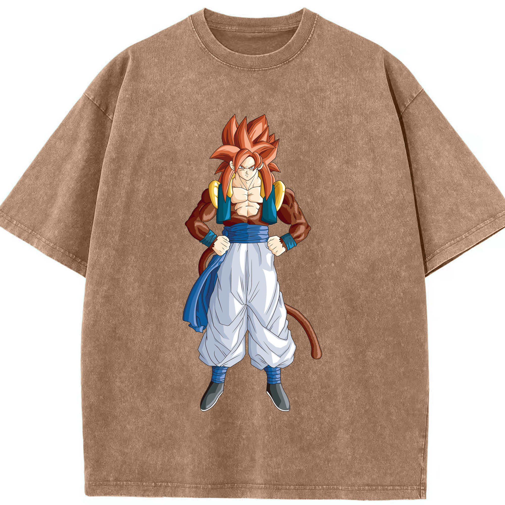 （画像用） ドラゴンボール 孫悟空（そん ごくう）Son Goku カカロット DRAGON BALL Kakarotto 綿100% ヴィンテージ風 半袖Tシャツ（フロントプリント）