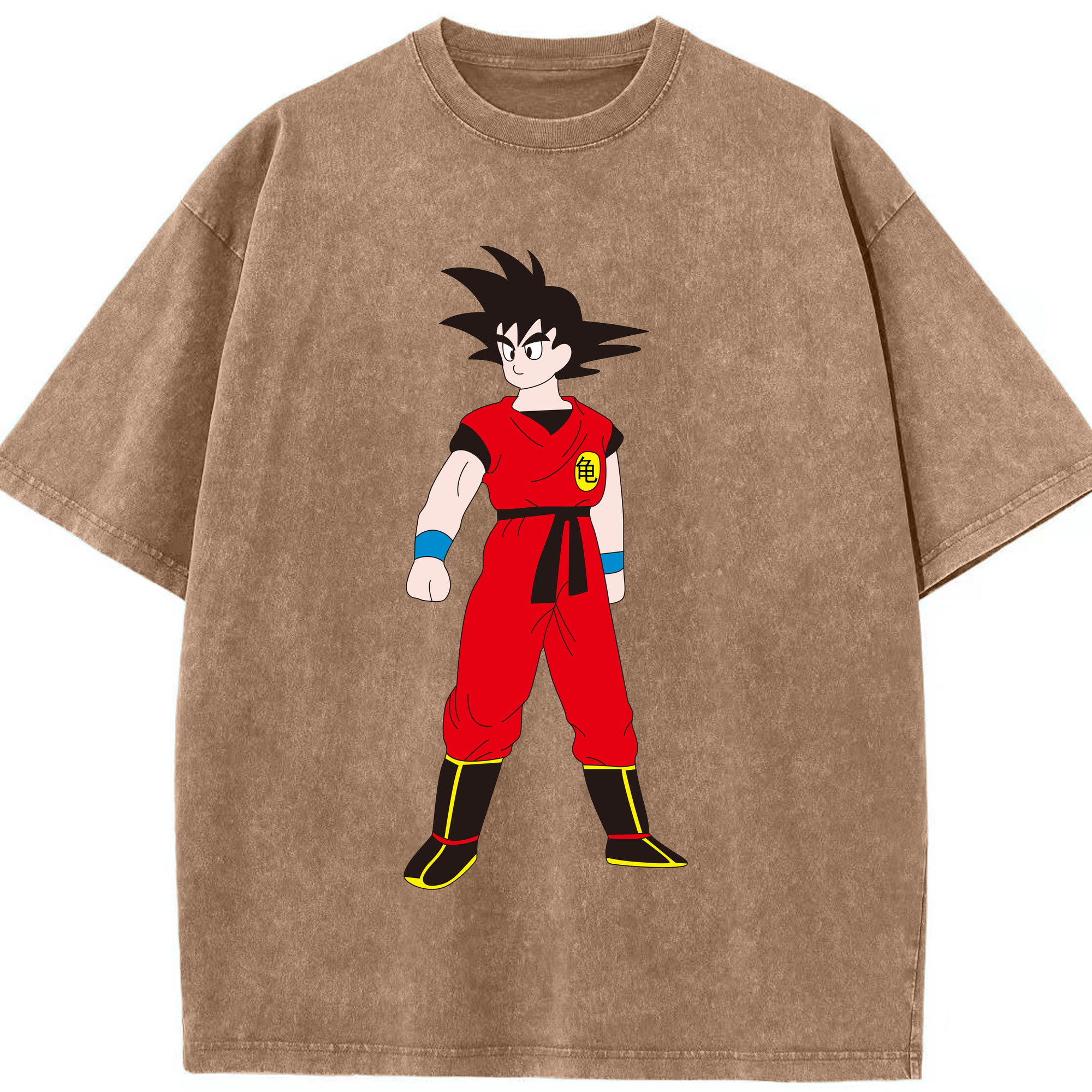 （画像用） ドラゴンボール 孫悟空（そん ごくう）Son Goku カカロット DRAGON BALL Kakarotto 綿100% ヴィンテージ風 半袖Tシャツ（フロントプリント）