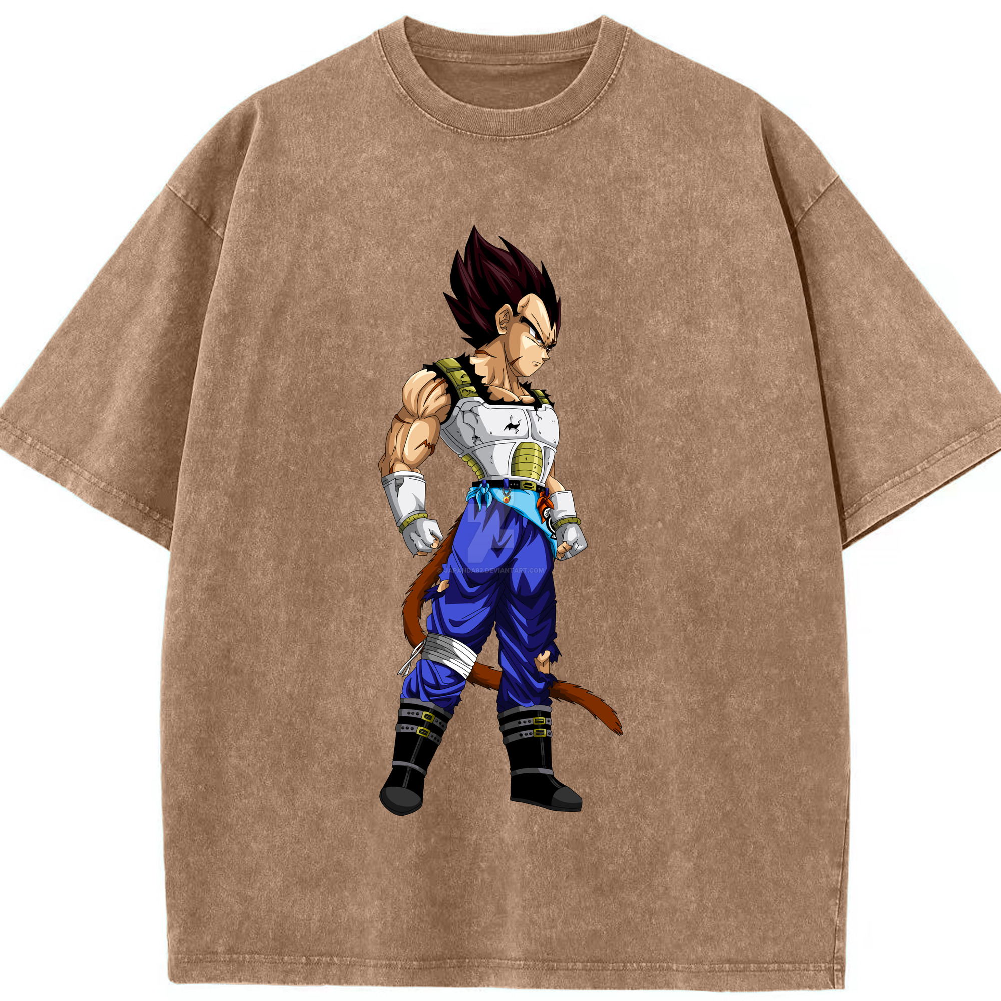 （画像用） ドラゴンボール ベジータ四世（Bejīta Yonsei）DRAGON BALL Vegeta IV 綿100% ヴィンテージ風 半袖Tシャツ（フロントプリント）