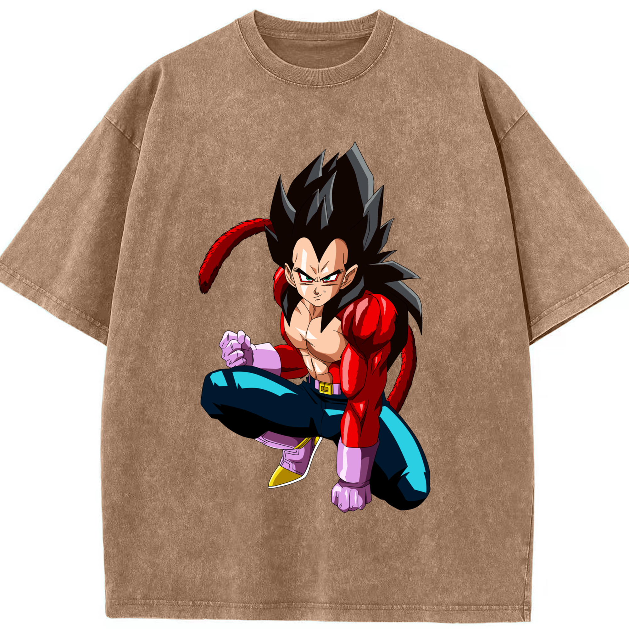 （画像用） ドラゴンボール ベジータ四世（Bejīta Yonsei）DRAGON BALL Vegeta IV 綿100% ヴィンテージ風 半袖Tシャツ（フロントプリント）
