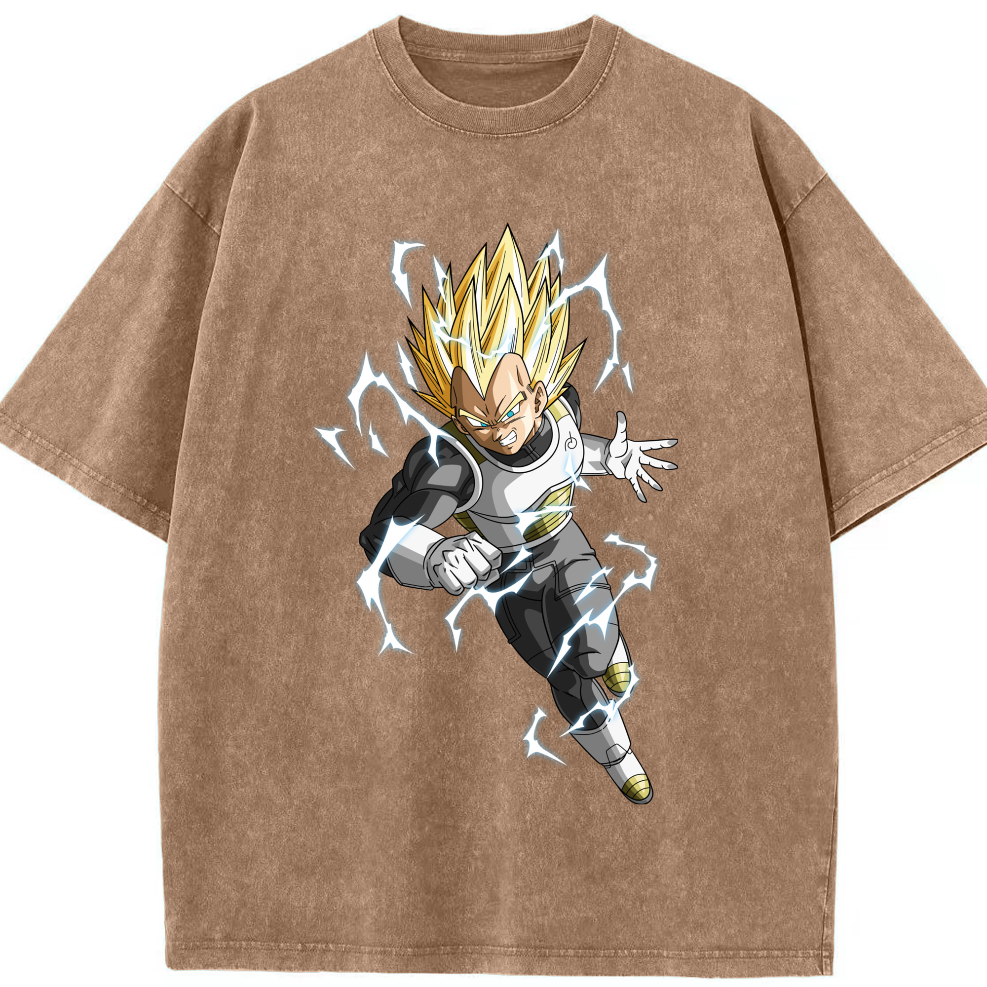 （画像用） ドラゴンボール ベジータ四世（Bejīta Yonsei）DRAGON BALL Vegeta IV 綿100% ヴィンテージ風 半袖Tシャツ（フロントプリント）