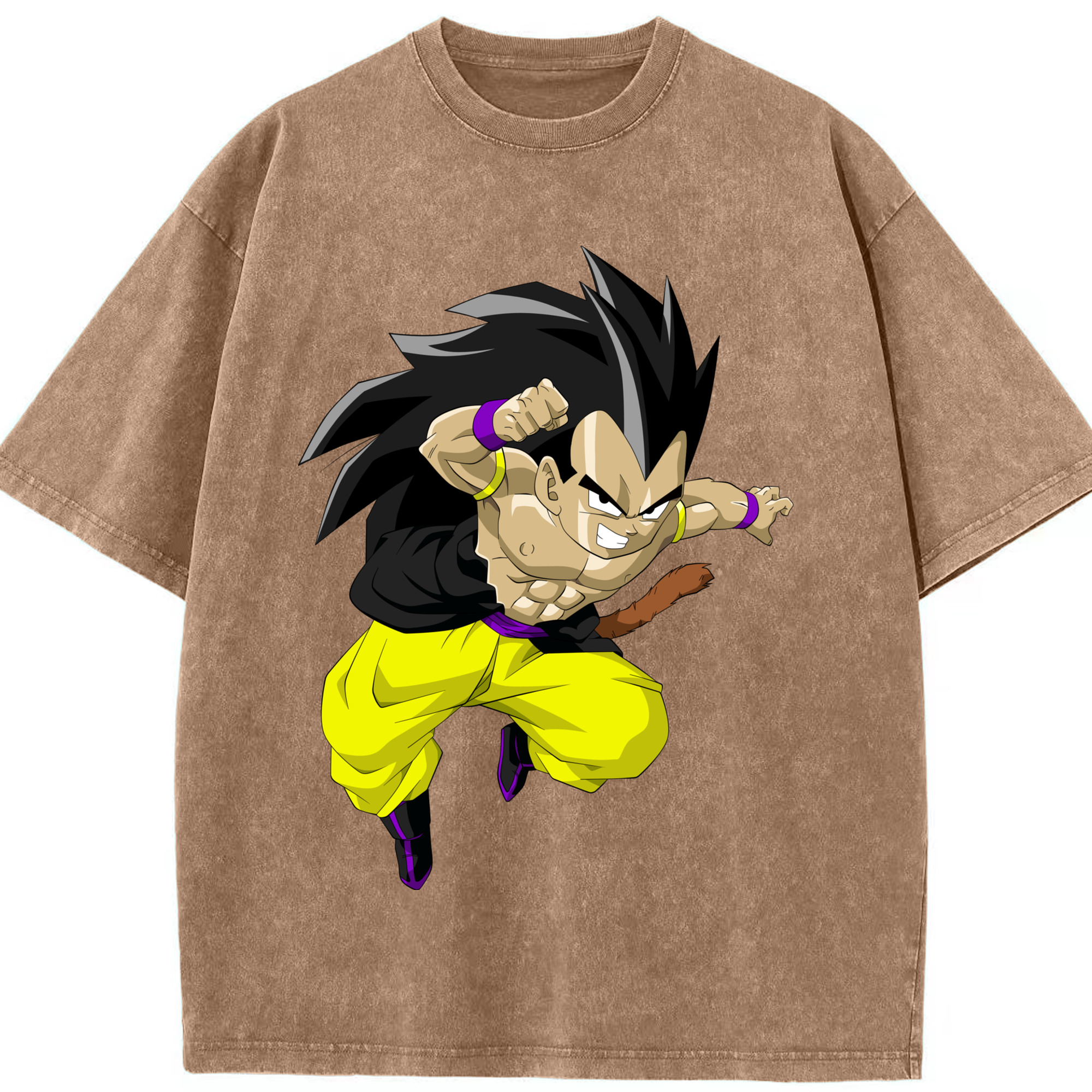 （画像用） ドラゴンボール ベジータ四世（Bejīta Yonsei）DRAGON BALL Vegeta IV 綿100% ヴィンテージ風 半袖Tシャツ（フロントプリント）