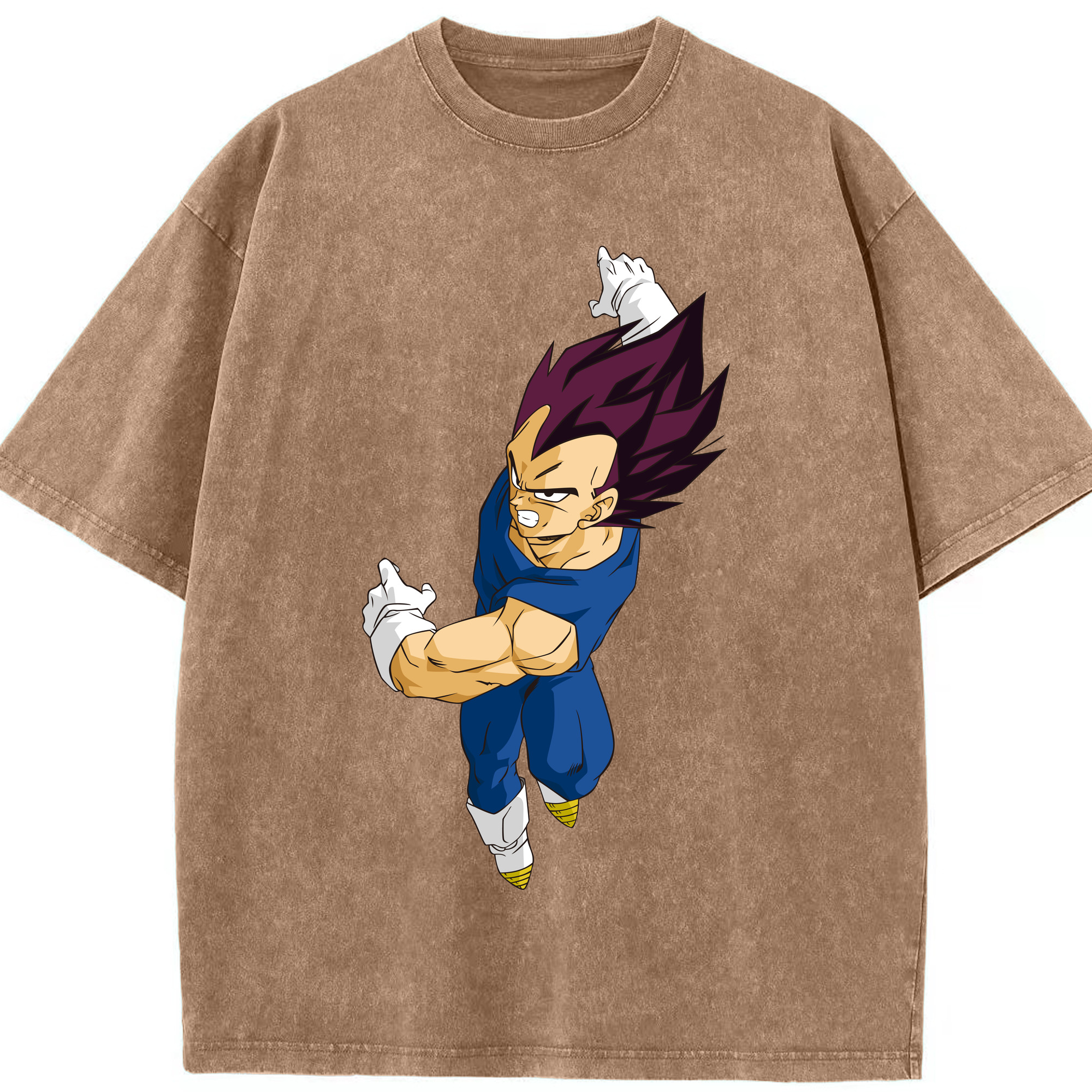 （画像用） ドラゴンボール ベジータ四世（Bejīta Yonsei）DRAGON BALL Vegeta IV 綿100% ヴィンテージ風 半袖Tシャツ（フロントプリント）