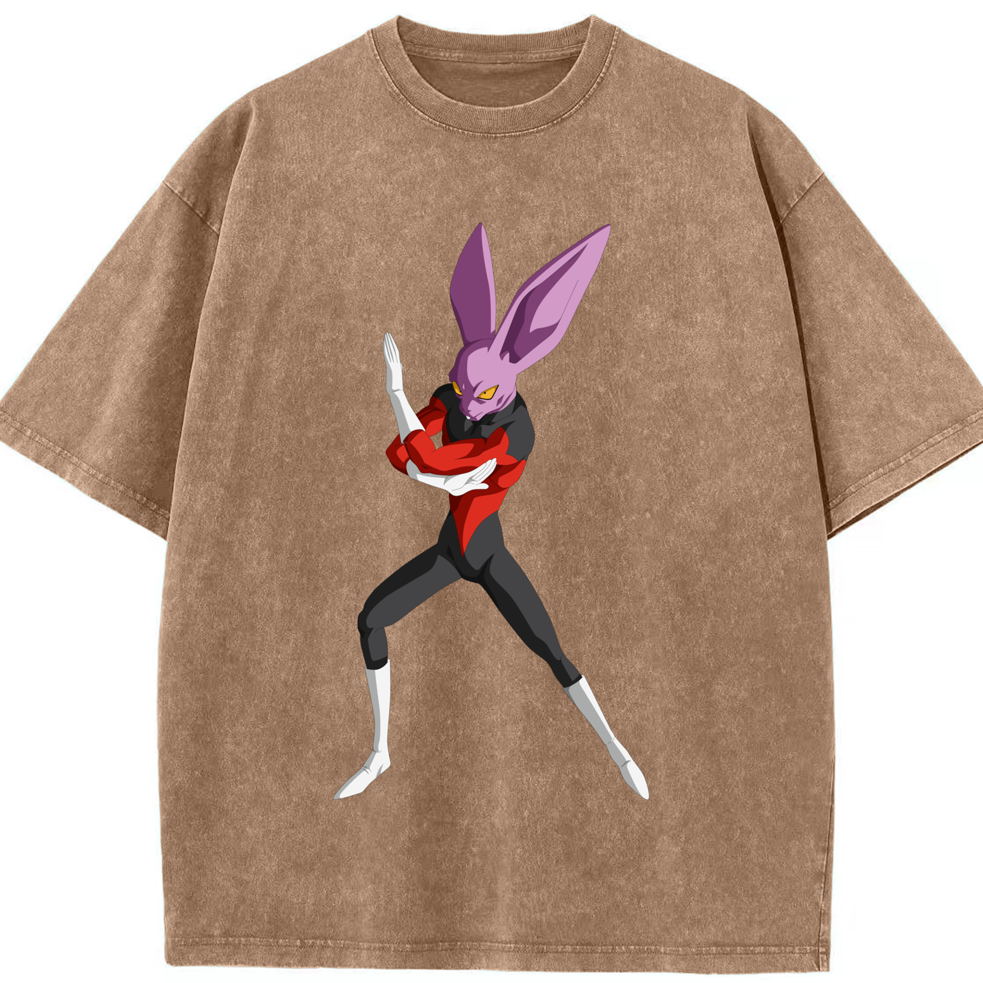 （画像用） ドラゴンボール ビルス 破壊神ビルス DRAGON BALL Beerus Birusu 綿100% ヴィンテージ風 半袖Tシャツ（フロントプリント）