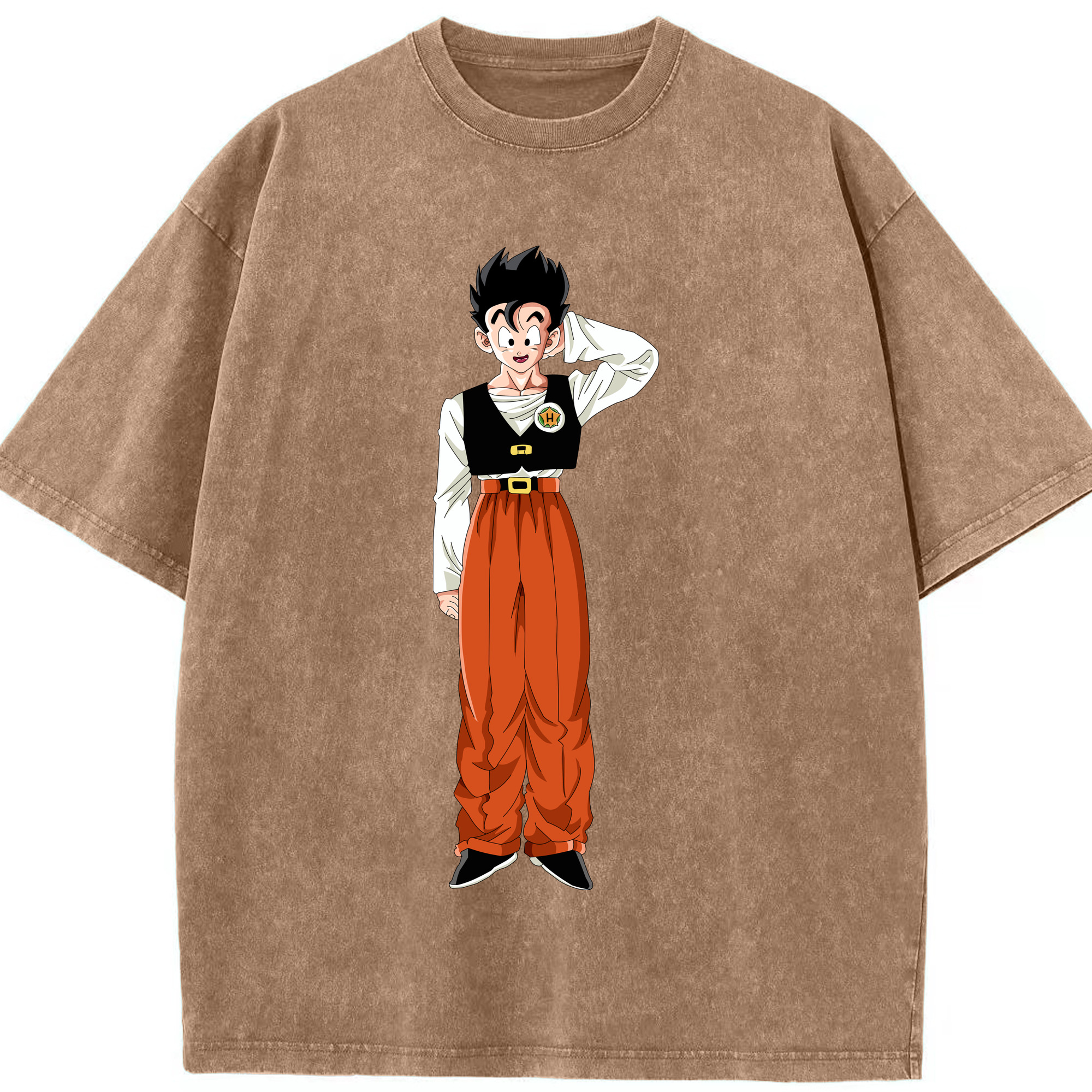 （画像用） ドラゴンボール 孫 悟飯（そんごはん）DRAGON BALL Son Gohan 綿100% ヴィンテージ風 半袖Tシャツ（フロントプリント）