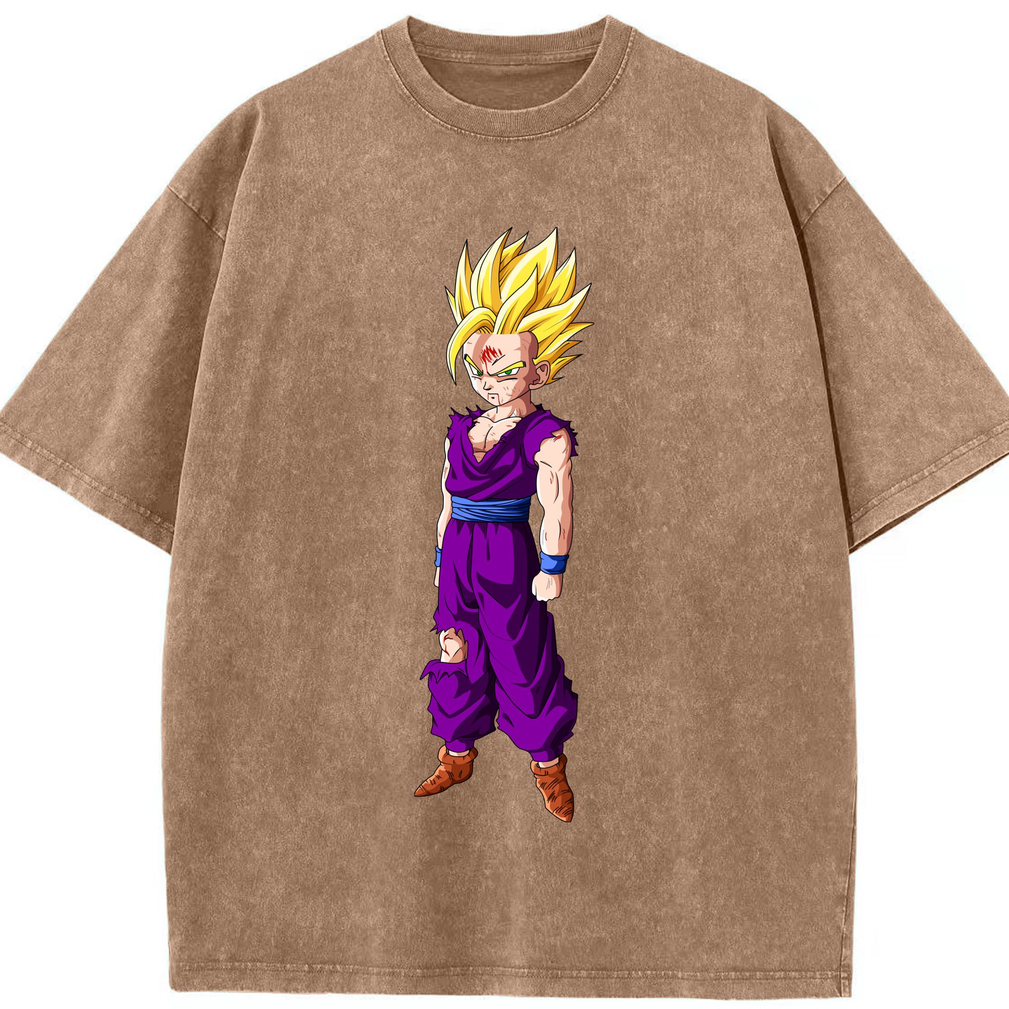 （画像用） ドラゴンボール 孫 悟飯（そんごはん）DRAGON BALL Son Gohan 綿100% ヴィンテージ風 半袖Tシャツ（フロントプリント）