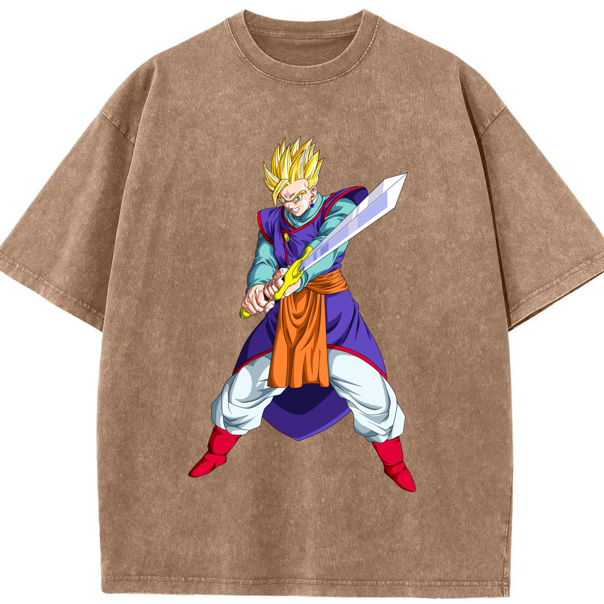 （画像用） ドラゴンボール 孫 悟飯（そんごはん）DRAGON BALL Son Gohan 綿100% ヴィンテージ風 半袖Tシャツ（フロントプリント）
