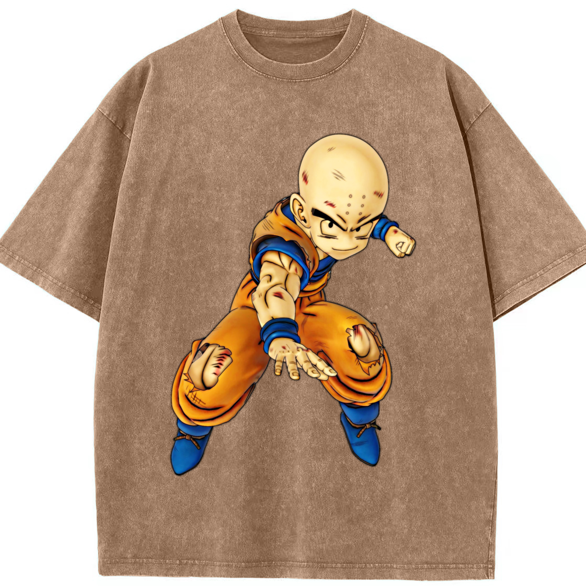 （画像用） ドラゴンボール クリリン DRAGON BALL krillin 綿100% ヴィンテージ風 半袖Tシャツ（フロントプリント）