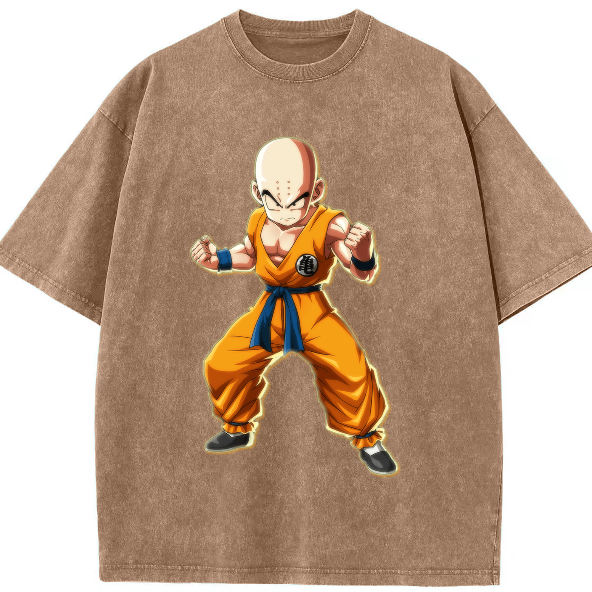 （画像用） ドラゴンボール クリリン DRAGON BALL krillin 綿100% ヴィンテージ風 半袖Tシャツ（フロントプリント）