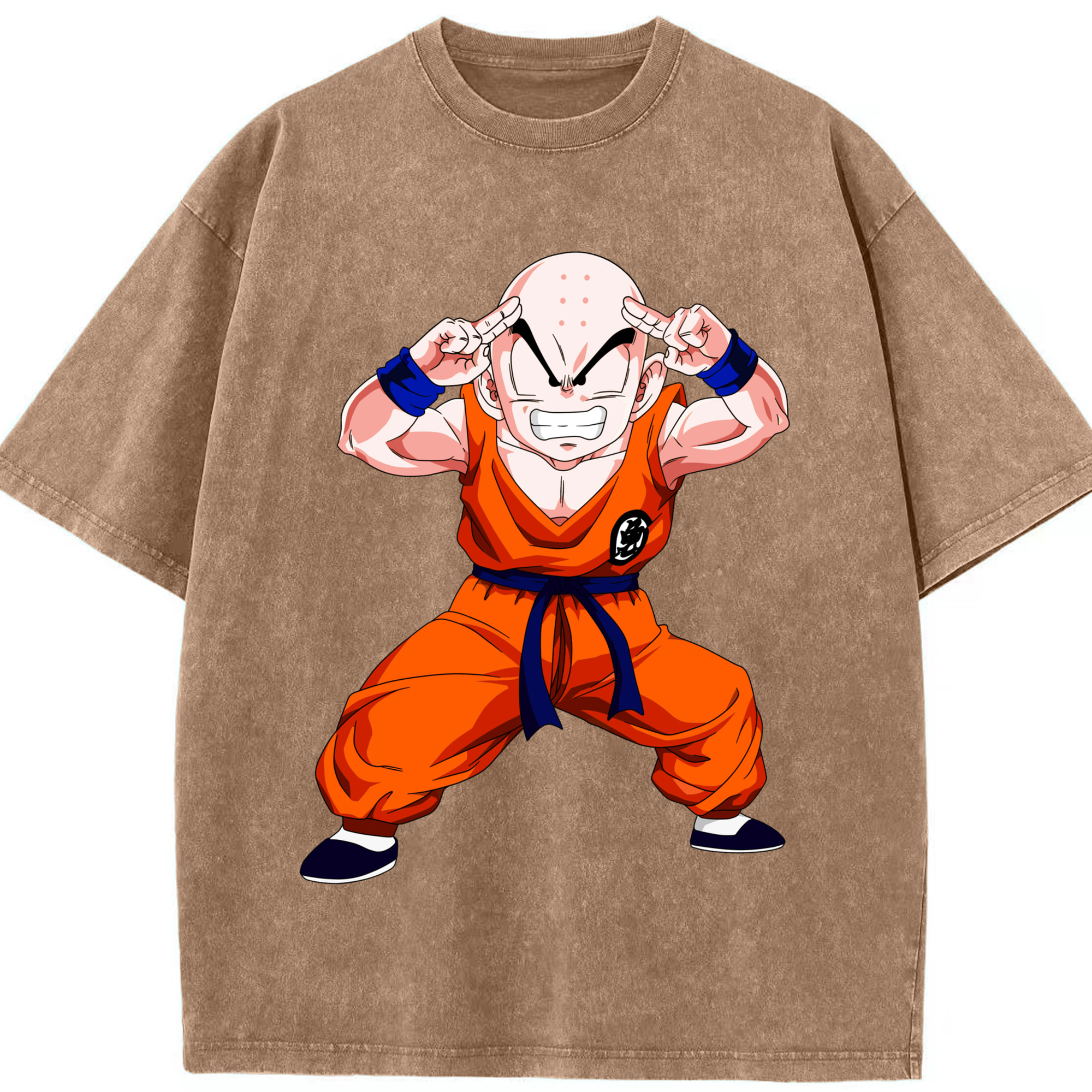 （画像用） ドラゴンボール クリリン DRAGON BALL krillin 綿100% ヴィンテージ風 半袖Tシャツ（フロントプリント）