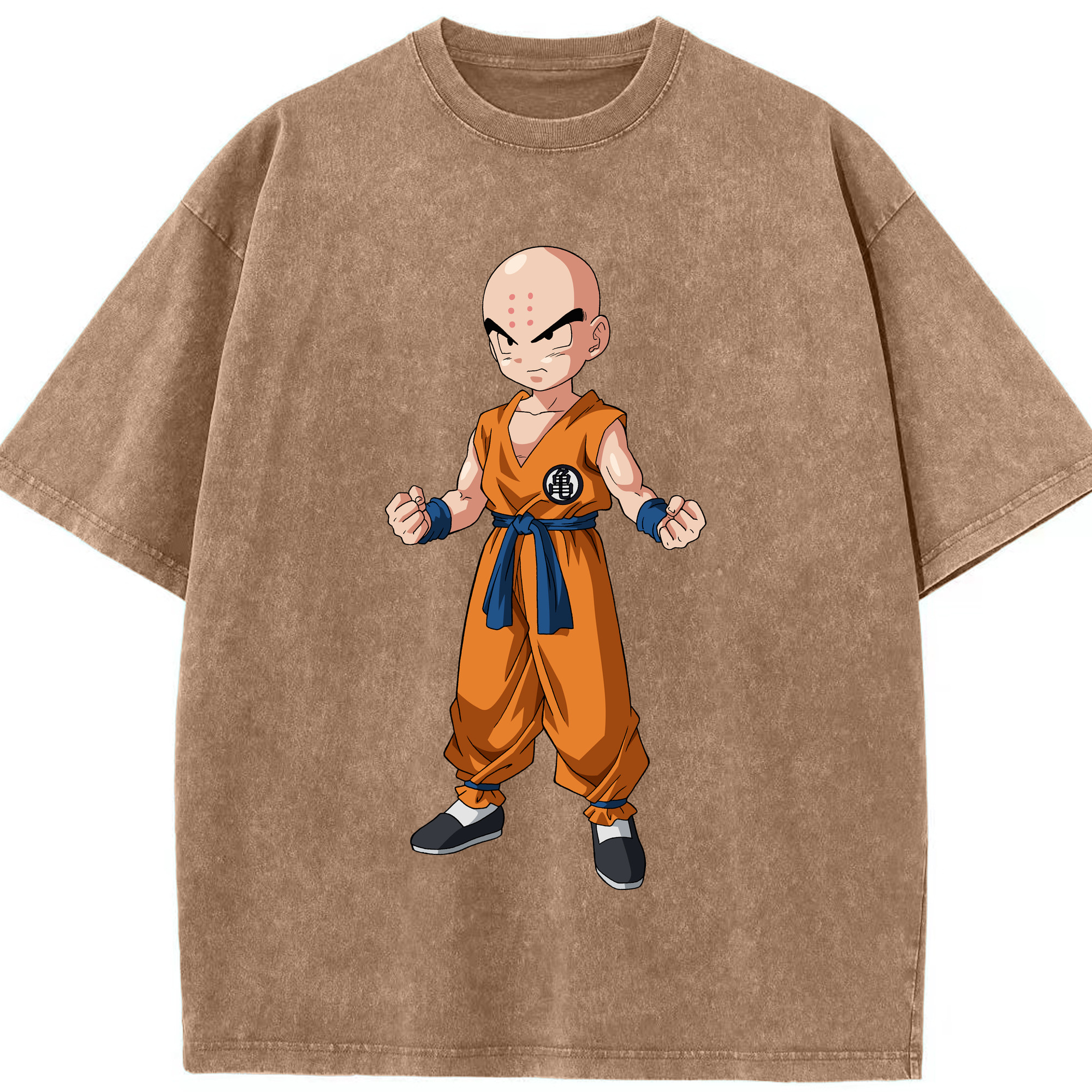 （画像用） ドラゴンボール クリリン DRAGON BALL krillin 綿100% ヴィンテージ風 半袖Tシャツ（フロントプリント）