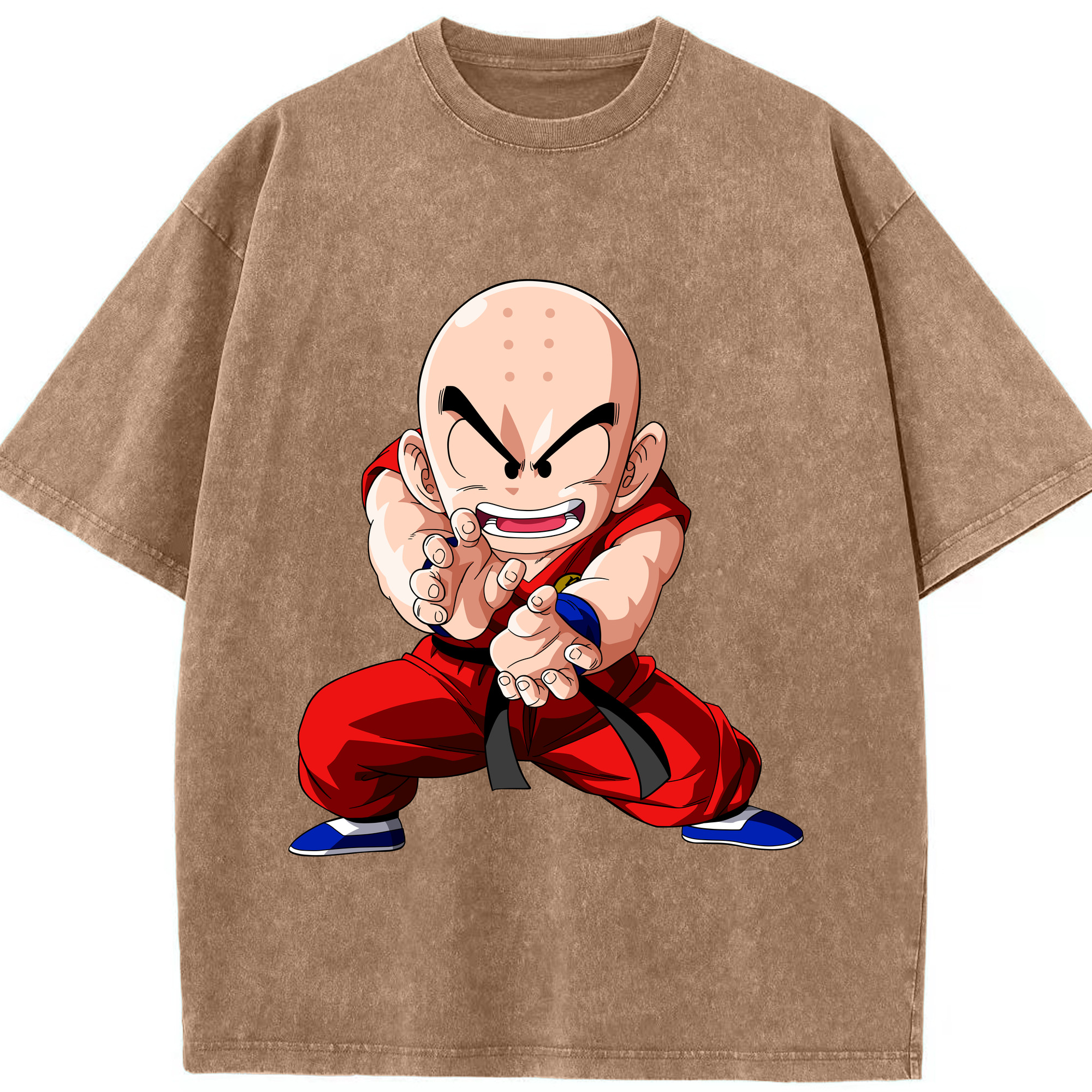 （画像用） ドラゴンボール クリリン DRAGON BALL krillin 綿100% ヴィンテージ風 半袖Tシャツ（フロントプリント）