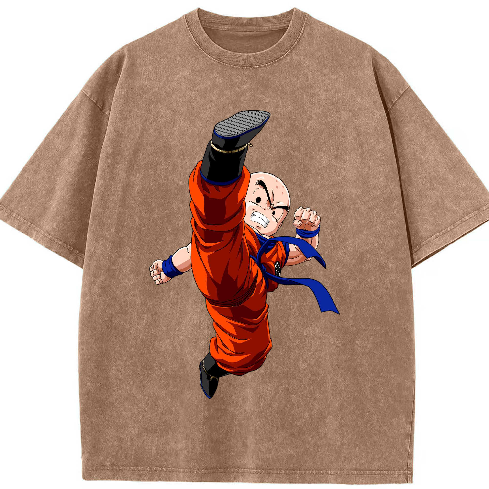 （画像用） ドラゴンボール クリリン DRAGON BALL krillin 綿100% ヴィンテージ風 半袖Tシャツ（フロントプリント）