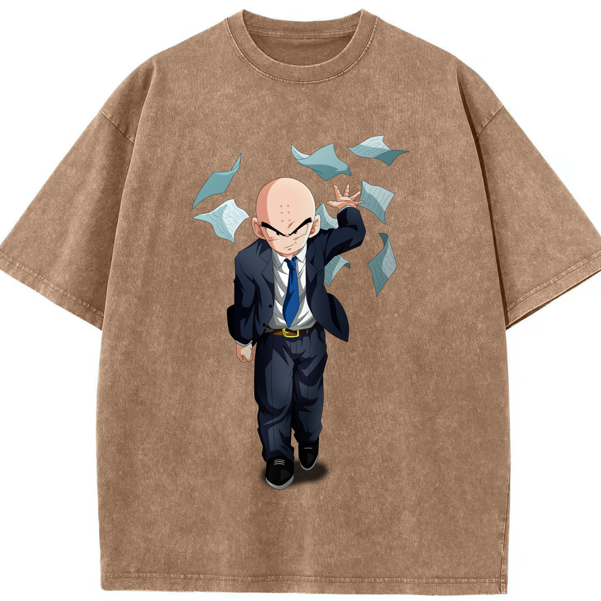 （画像用） ドラゴンボール クリリン DRAGON BALL krillin 綿100% ヴィンテージ風 半袖Tシャツ（フロントプリント）