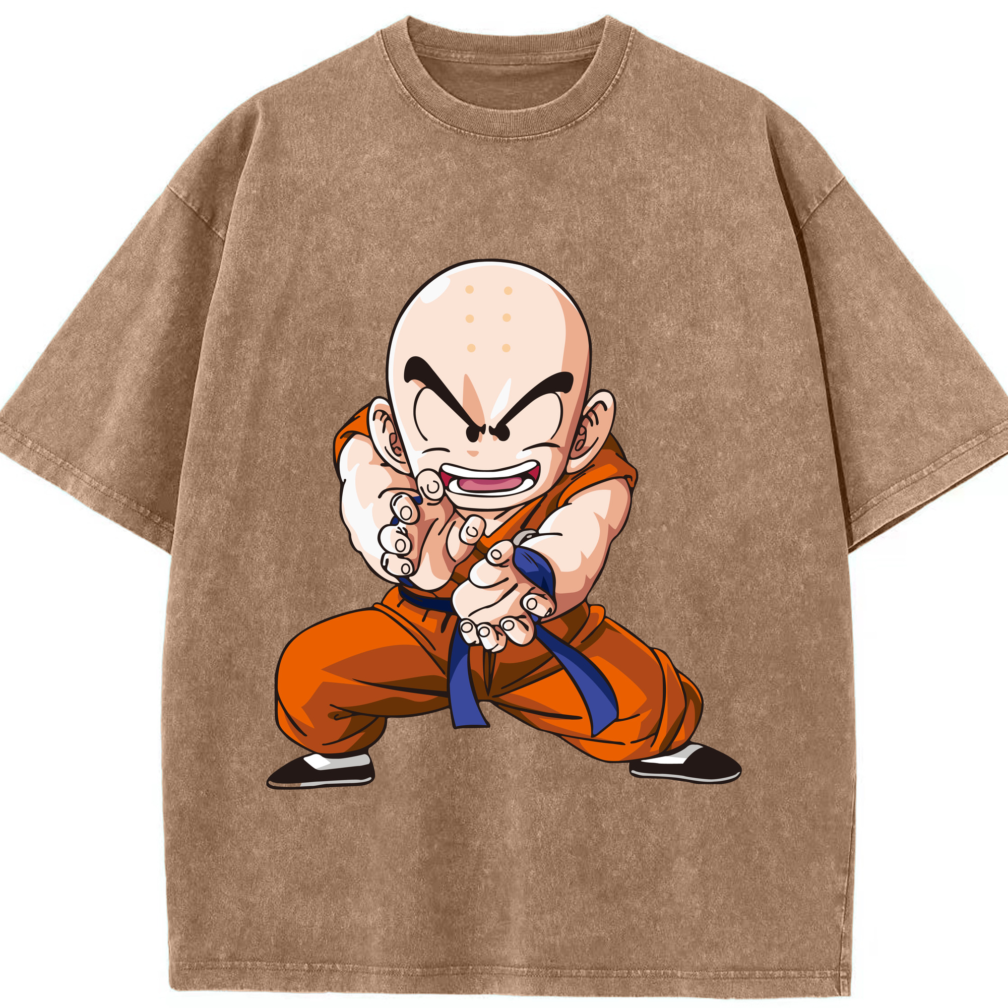 （画像用） ドラゴンボール クリリン DRAGON BALL krillin 綿100% ヴィンテージ風 半袖Tシャツ（フロントプリント）