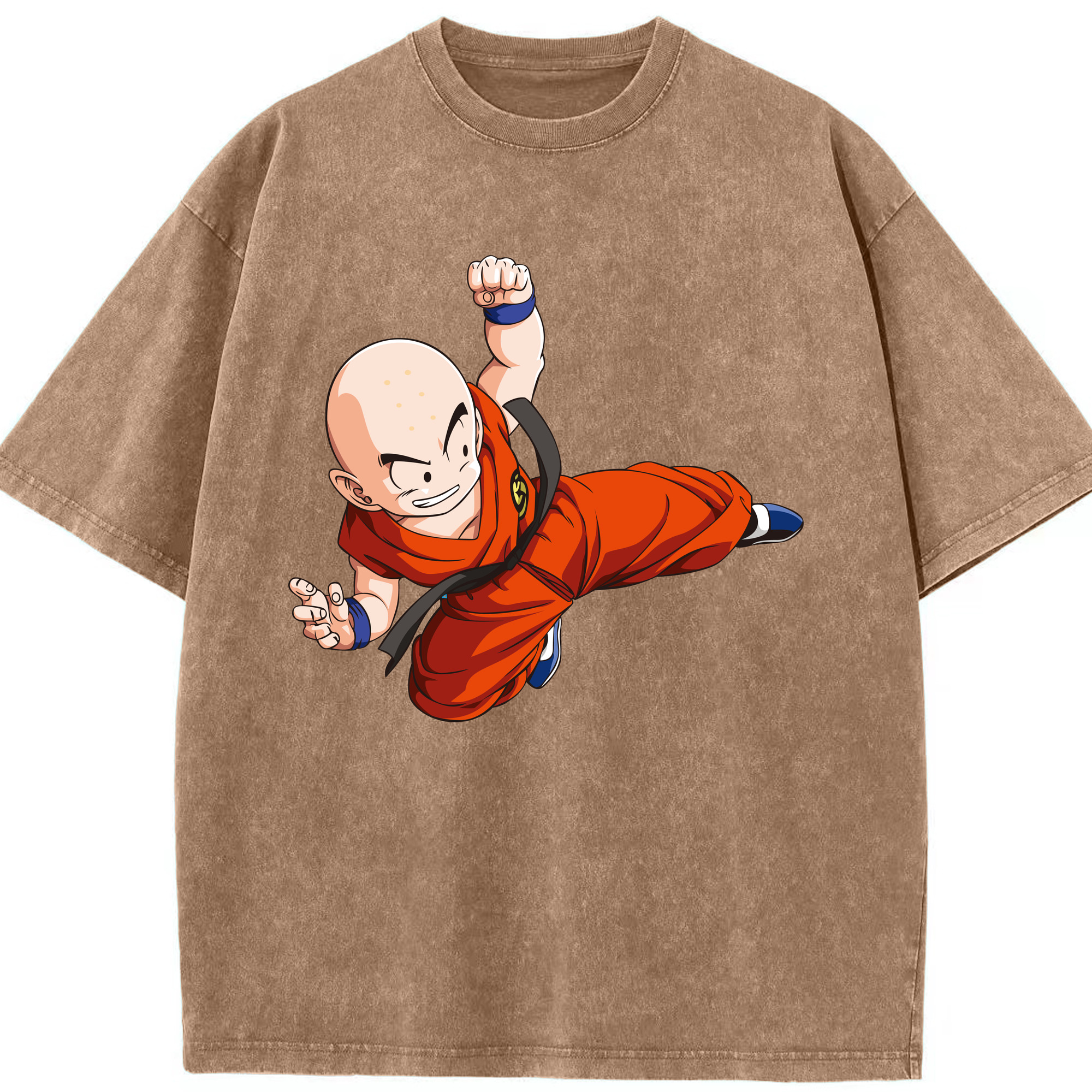 （画像用） ドラゴンボール クリリン DRAGON BALL krillin 綿100% ヴィンテージ風 半袖Tシャツ（フロントプリント）