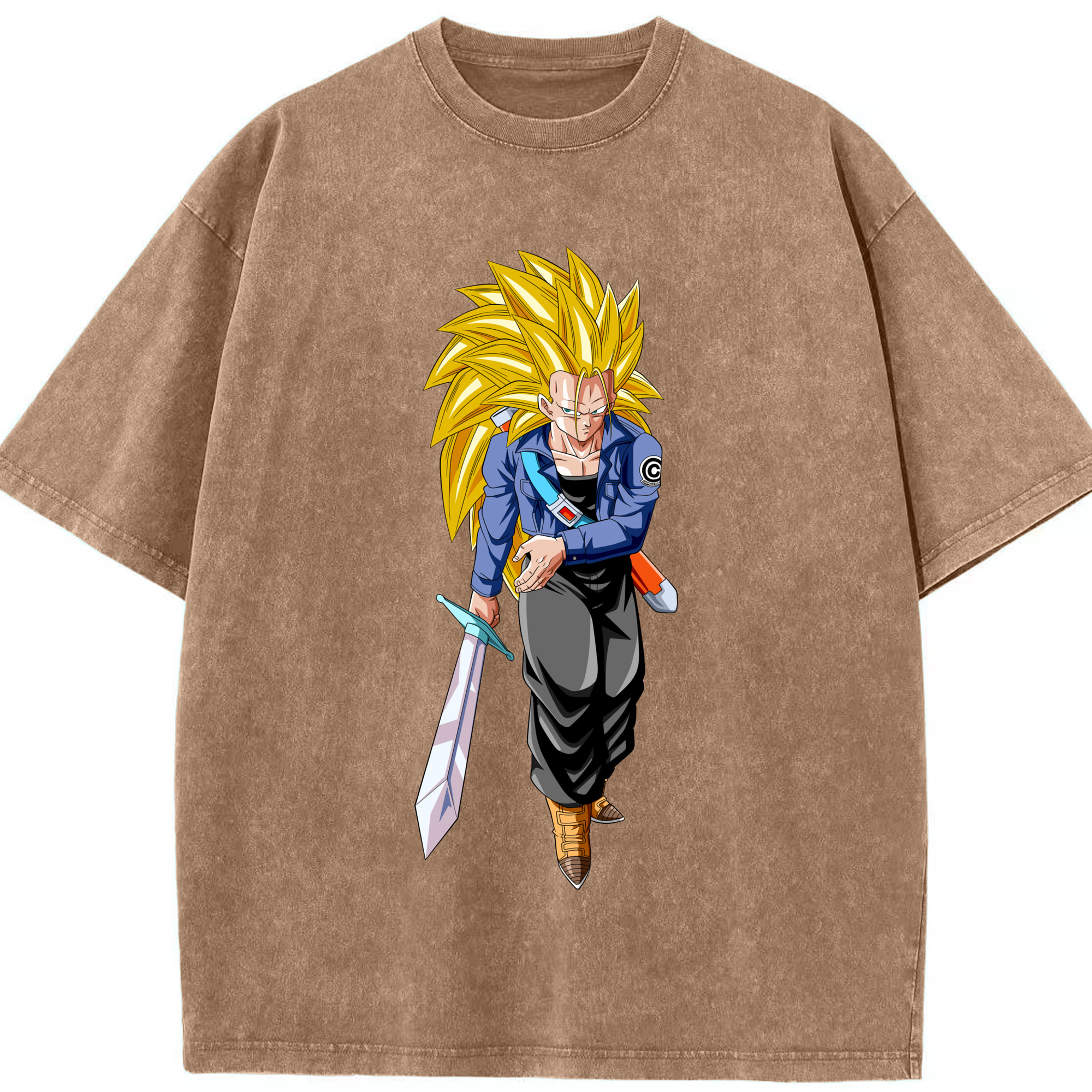 （画像用） ドラゴンボール トランクス（Torankusu）DRAGON BALL Trunks 綿100% ヴィンテージ風 半袖Tシャツ（フロントプリント）