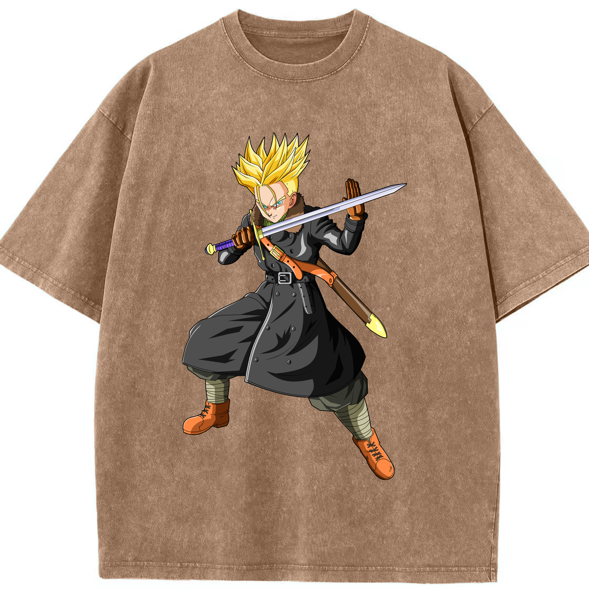 （画像用） ドラゴンボール トランクス（Torankusu）DRAGON BALL Trunks 綿100% ヴィンテージ風 半袖Tシャツ（フロントプリント）