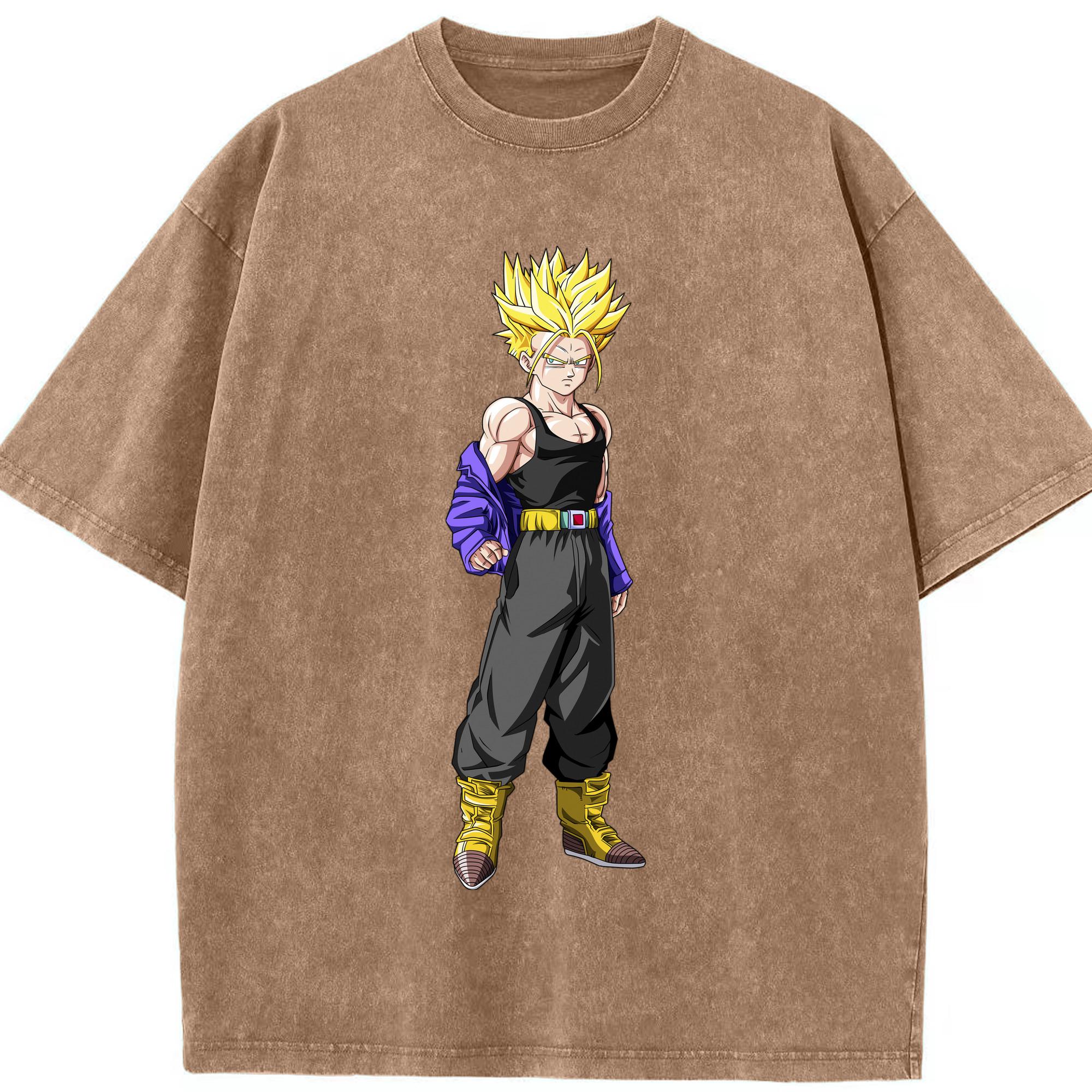 （画像用） ドラゴンボール トランクス（Torankusu）DRAGON BALL Trunks 綿100% ヴィンテージ風 半袖Tシャツ（フロントプリント）