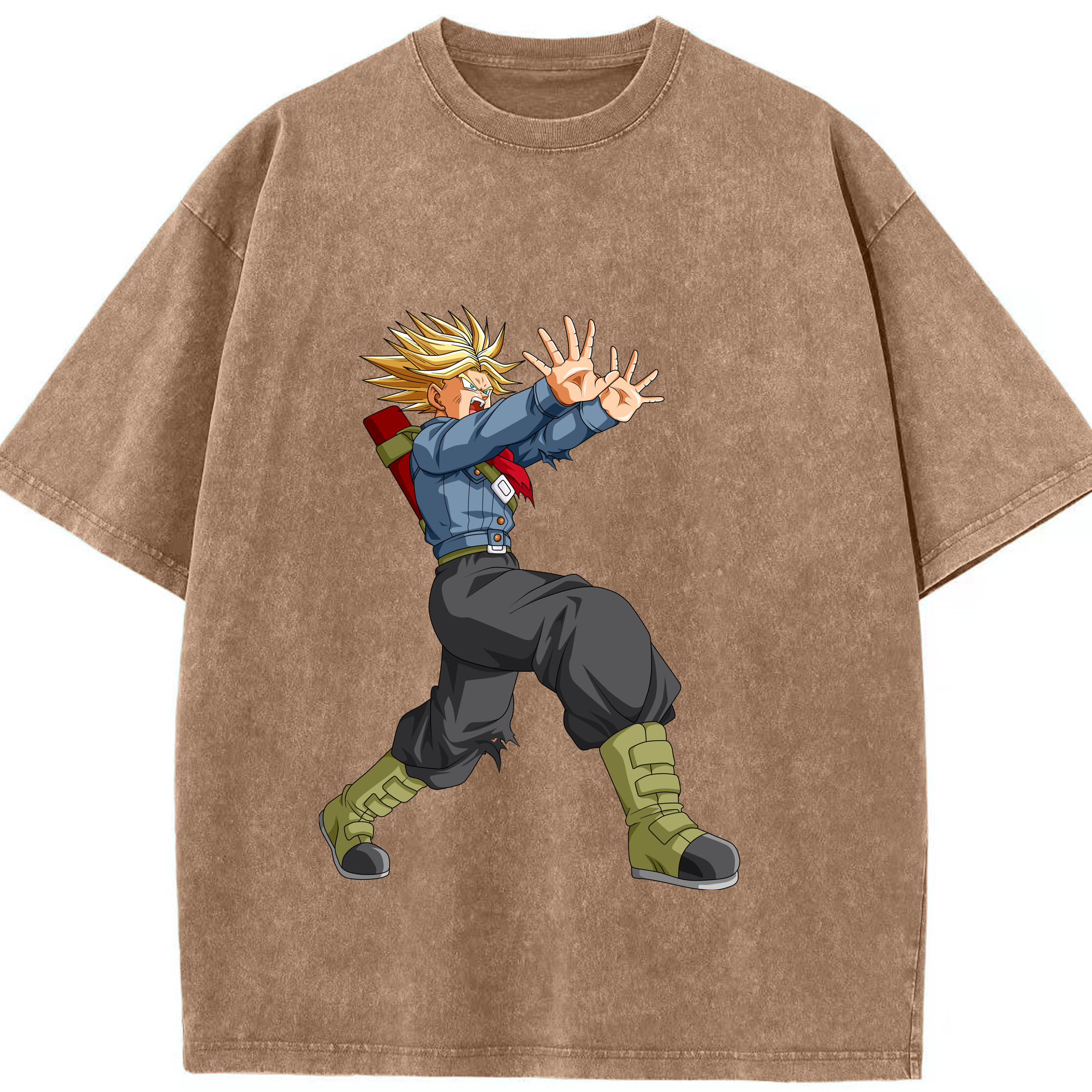 （画像用） ドラゴンボール トランクス（Torankusu）DRAGON BALL Trunks 綿100% ヴィンテージ風 半袖Tシャツ（フロントプリント）