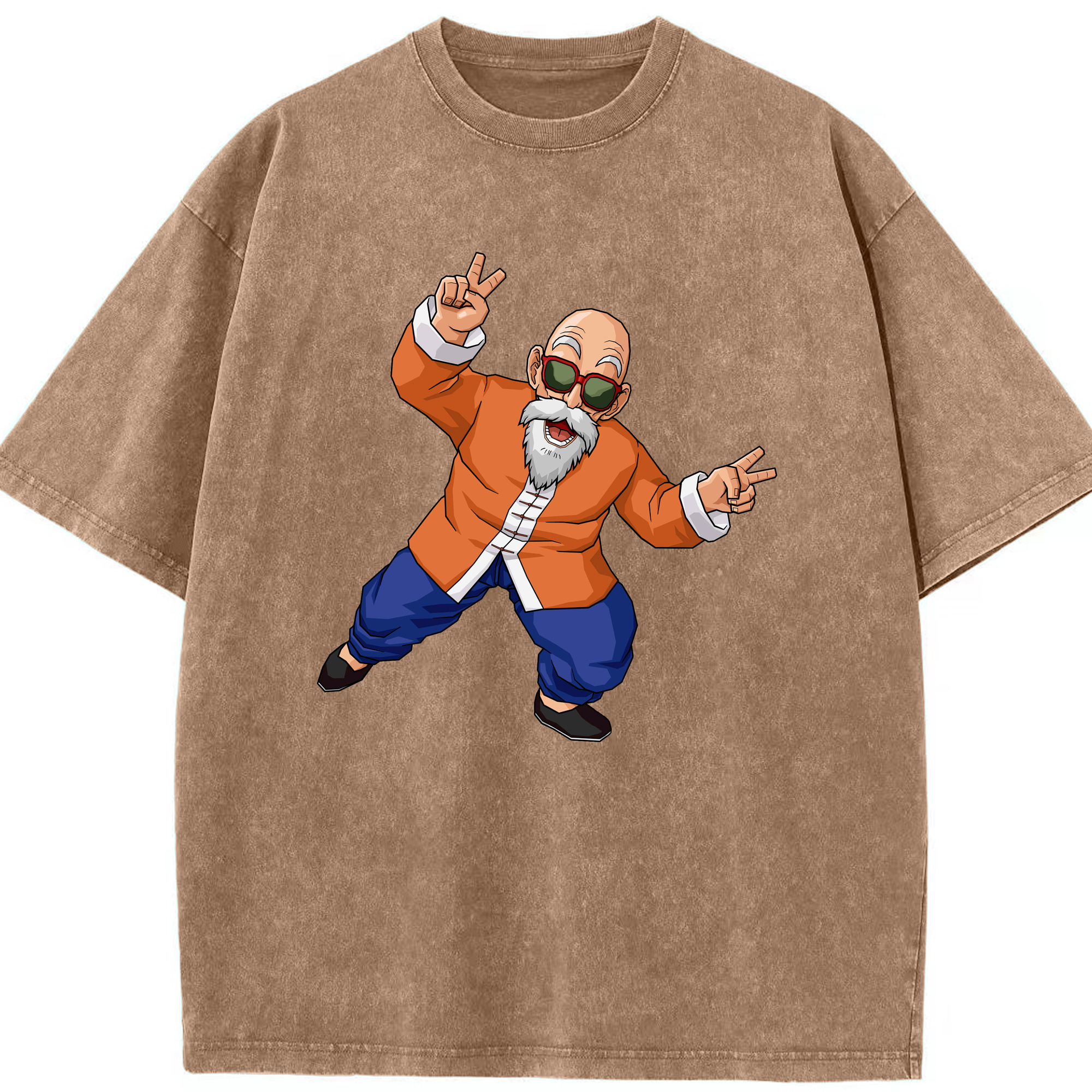 （画像用） ドラゴンボール 亀仙人（かめせんにん） DRAGON BALL Master Roshi Kame Sennin 綿100% ヴィンテージ風 半袖Tシャツ（フロントプリント）