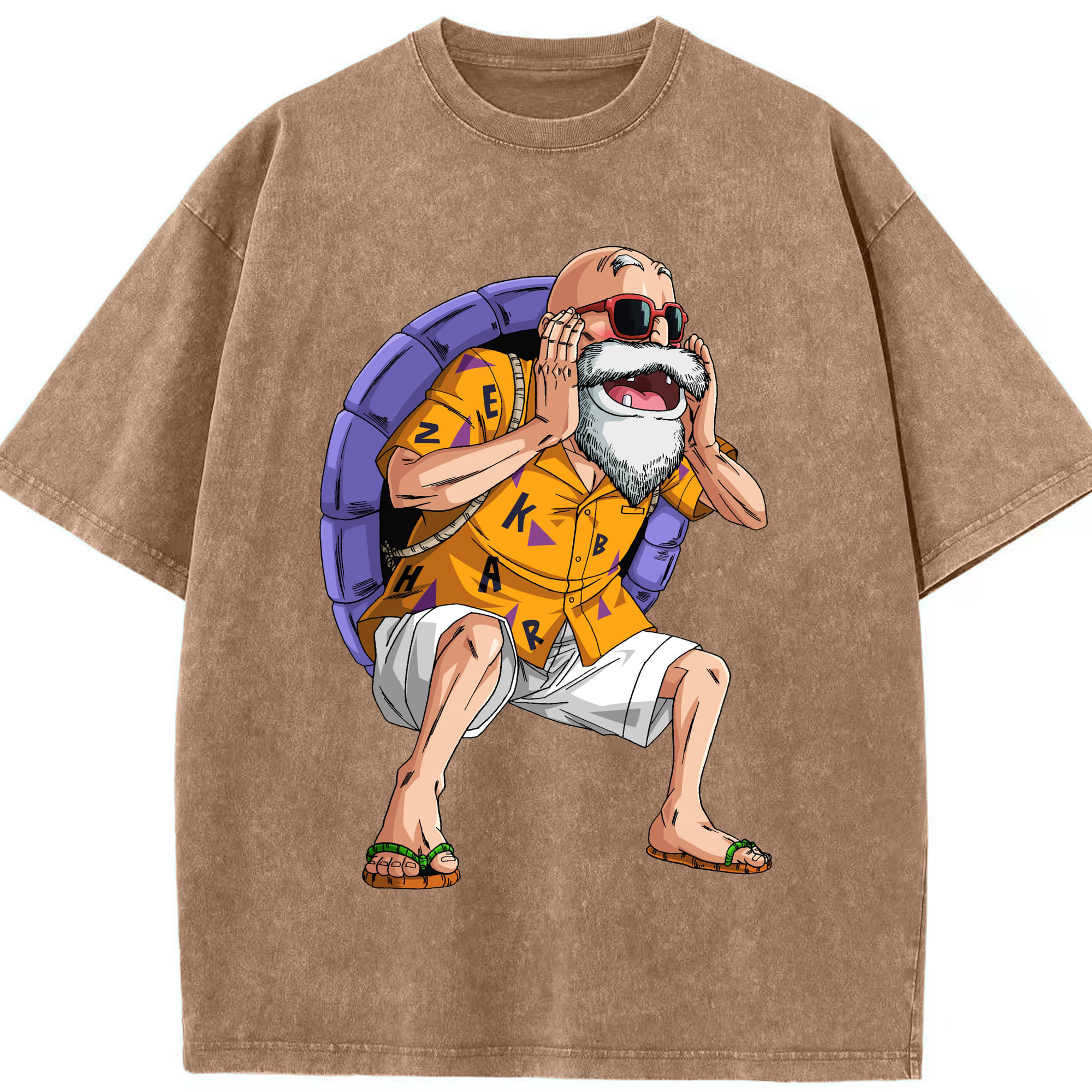 （画像用） ドラゴンボール 亀仙人（かめせんにん） DRAGON BALL Master Roshi Kame Sennin 綿100% ヴィンテージ風 半袖Tシャツ（フロントプリント）