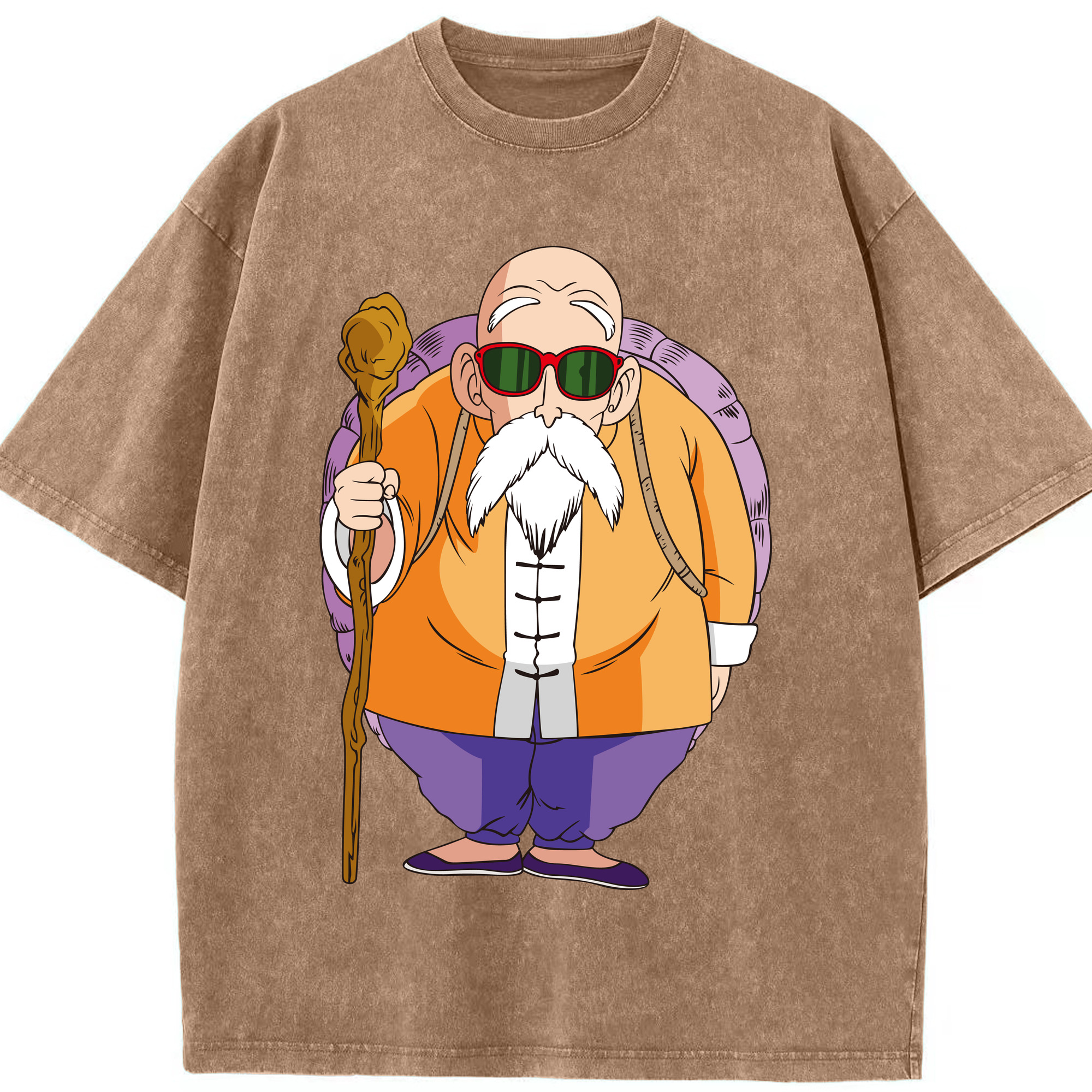 （画像用） ドラゴンボール 亀仙人（かめせんにん） DRAGON BALL Master Roshi Kame Sennin 綿100% ヴィンテージ風 半袖Tシャツ（フロントプリント）