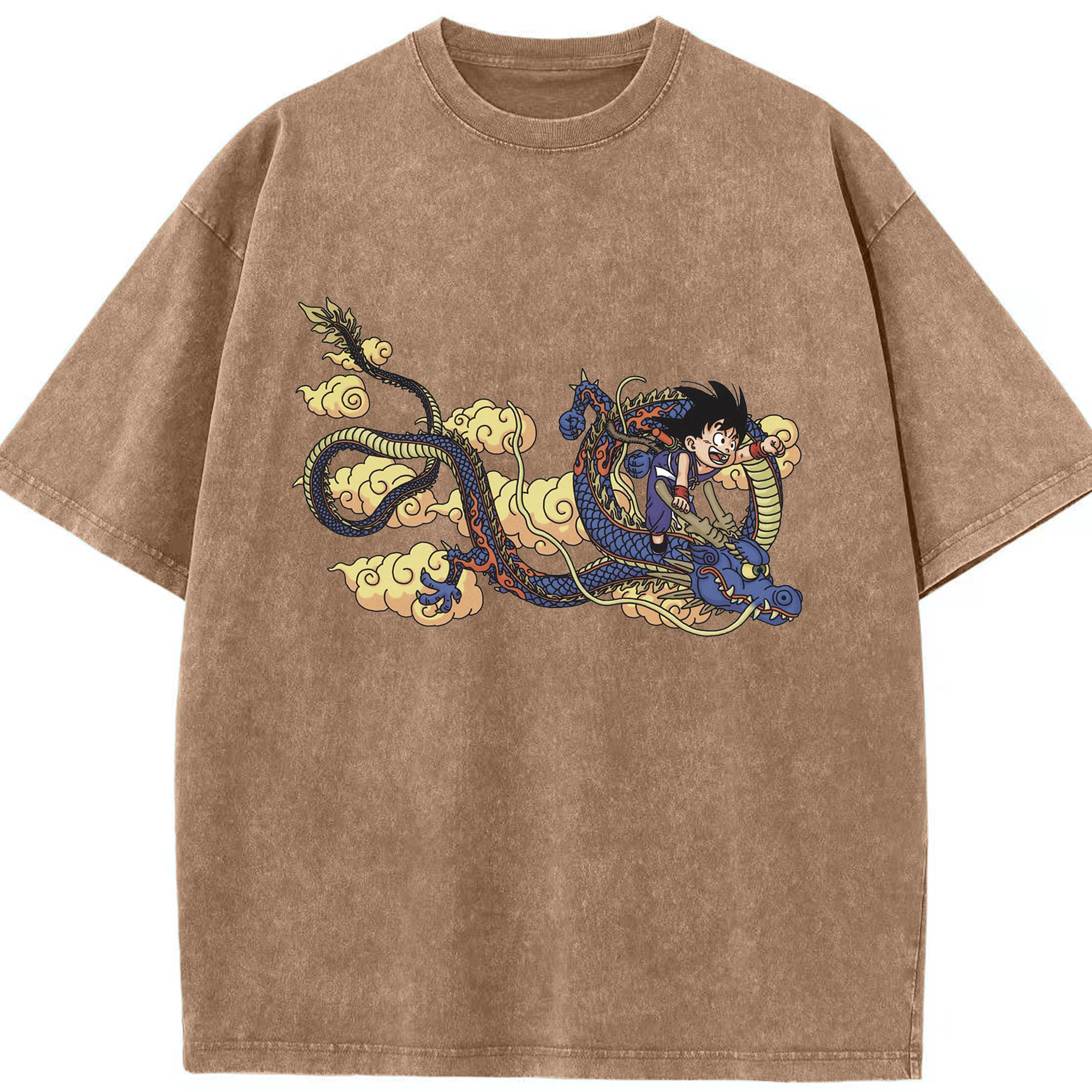 （画像用） ドラゴンボール 神龍 シェンロン DRAGON BALL Shenron 綿100% ヴィンテージ風 半袖Tシャツ（フロントプリント）