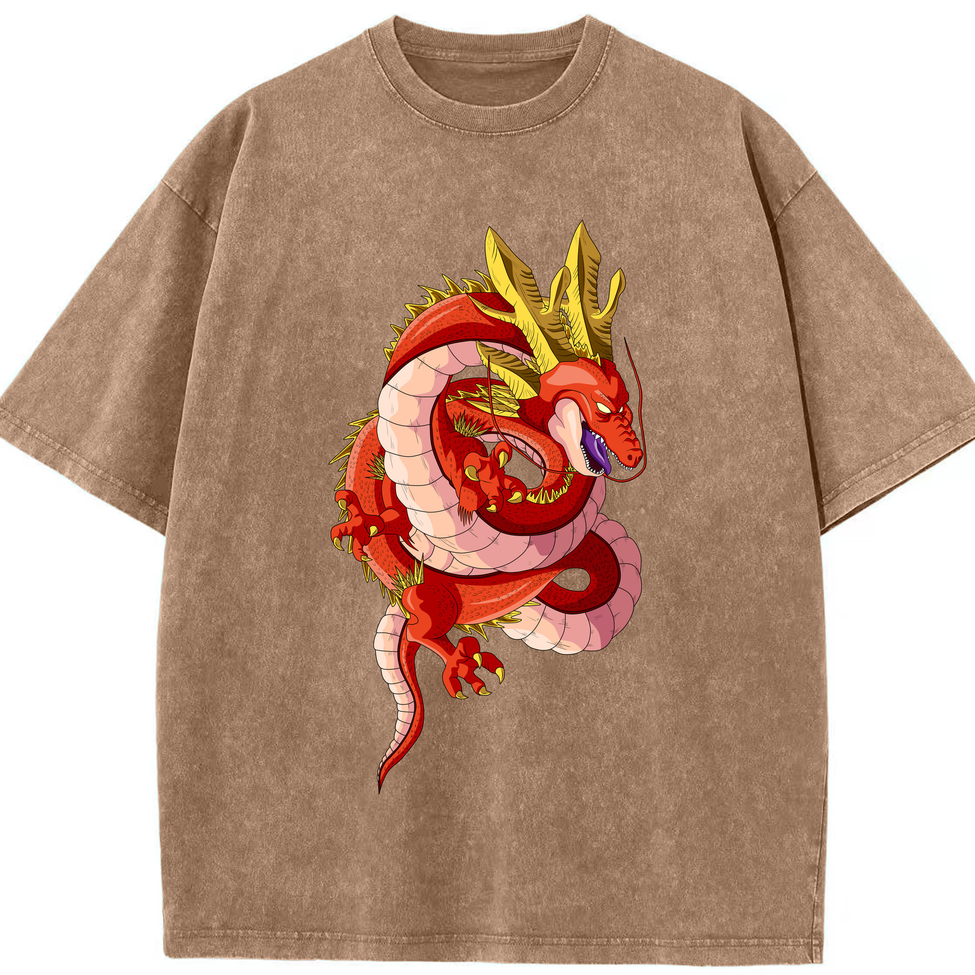 （画像用） ドラゴンボール 神龍 シェンロン DRAGON BALL Shenron 綿100% ヴィンテージ風 半袖Tシャツ（フロントプリント）