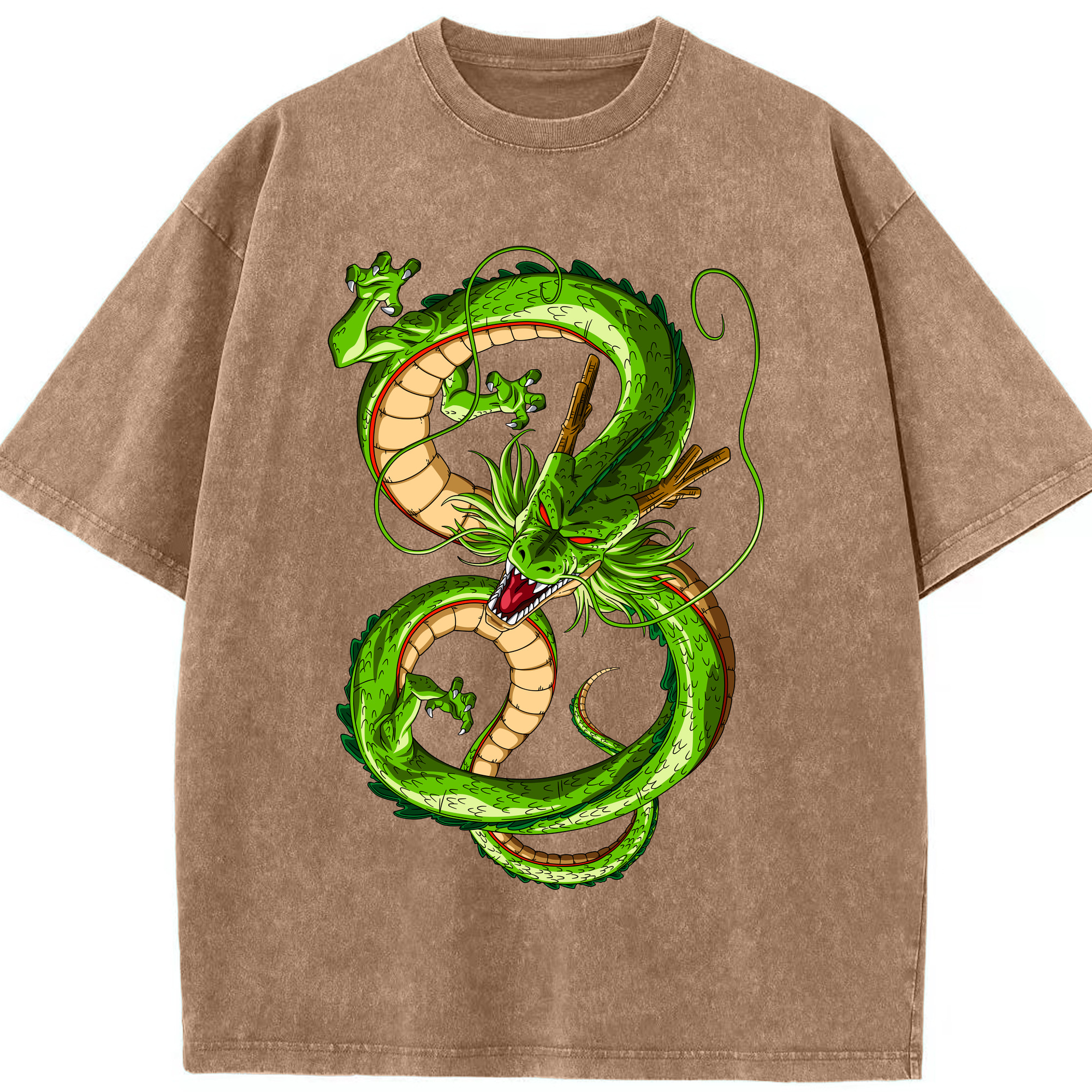 （画像用） ドラゴンボール 神龍 シェンロン DRAGON BALL Shenron 綿100% ヴィンテージ風 半袖Tシャツ（フロントプリント）