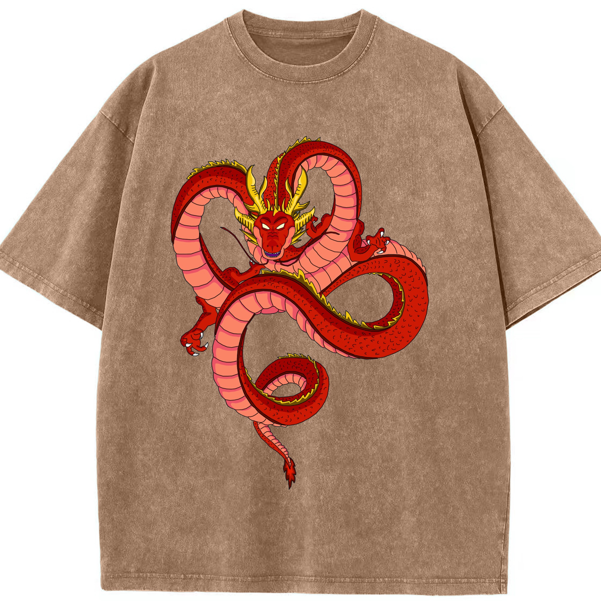 （画像用） ドラゴンボール 神龍 シェンロン DRAGON BALL Shenron 綿100% ヴィンテージ風 半袖Tシャツ（フロントプリント）