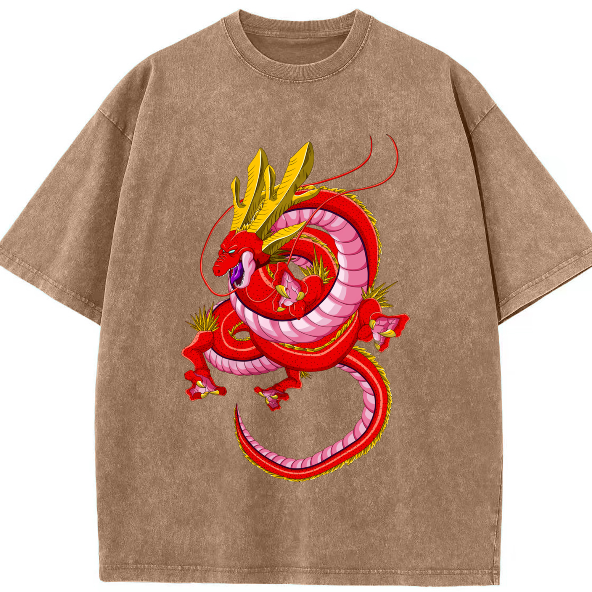 （画像用） ドラゴンボール 神龍 シェンロン DRAGON BALL Shenron 綿100% ヴィンテージ風 半袖Tシャツ（フロントプリント）