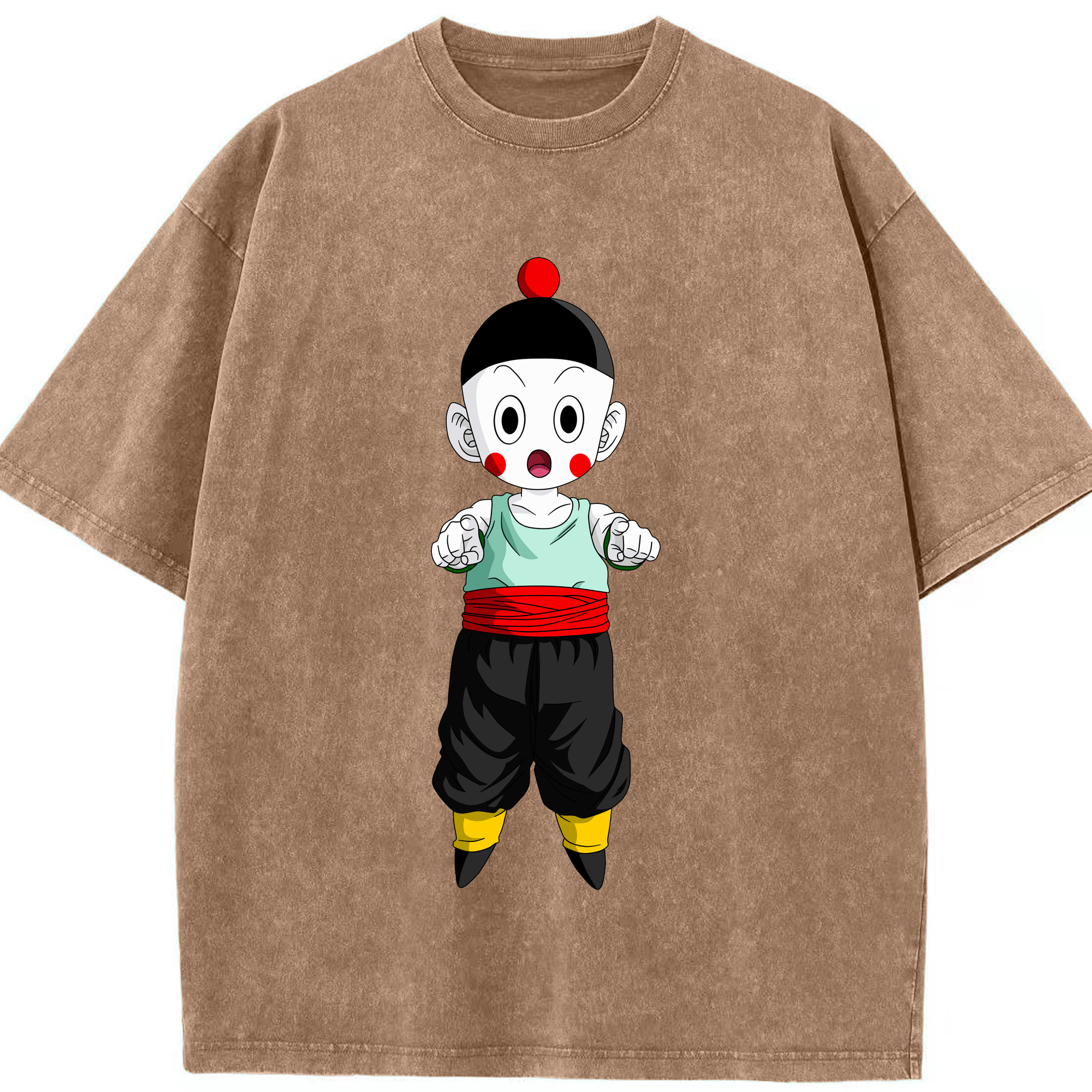 ドラゴンボール 餃子（チャオズ）DRAGON BALL Chaoz 綿100% ヴィンテージ風 半袖Tシャツ（フロントプリント）