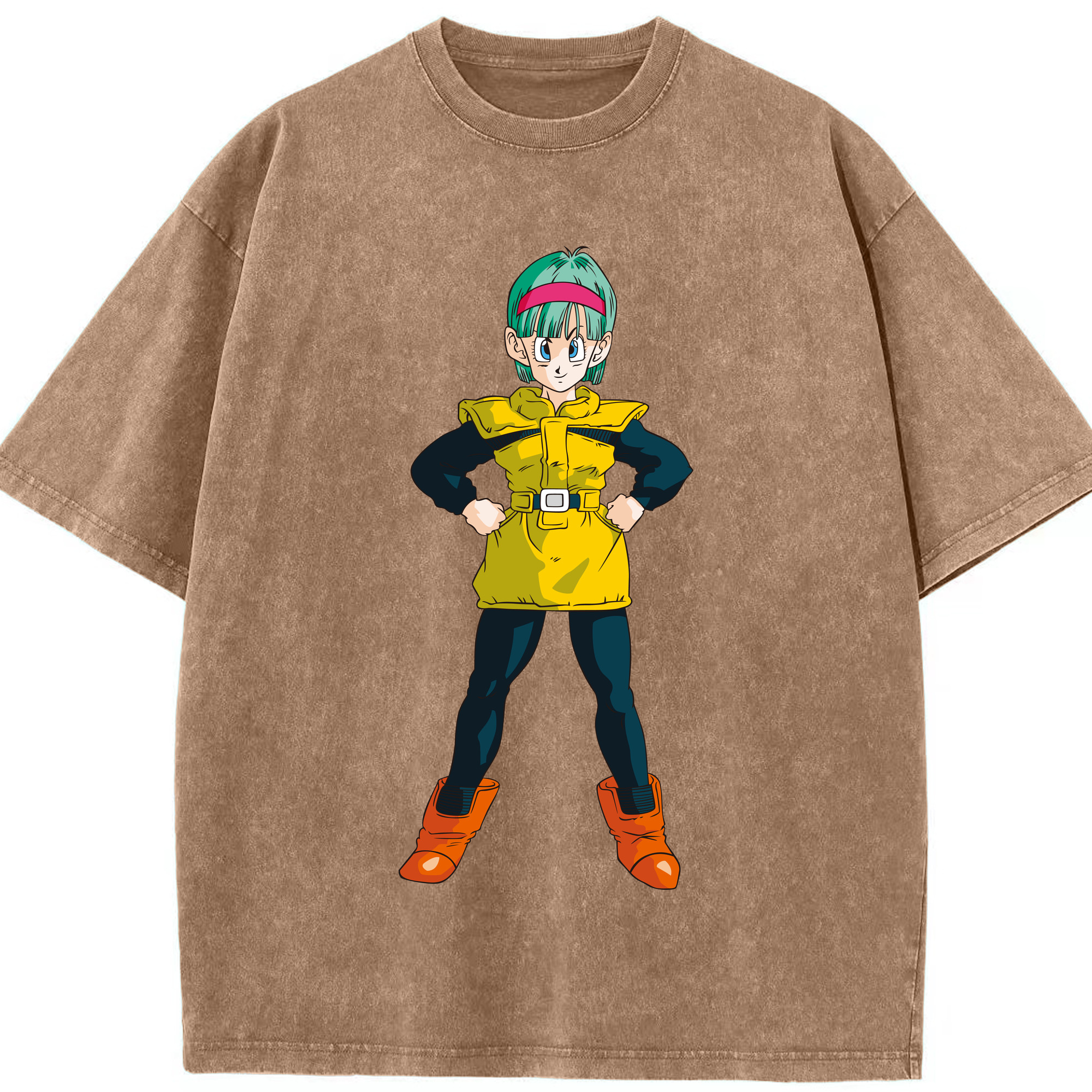 （画像用） ドラゴンボール ブルマ DRAGON BALL Bulma 綿100% ヴィンテージ風 半袖Tシャツ（フロントプリント）