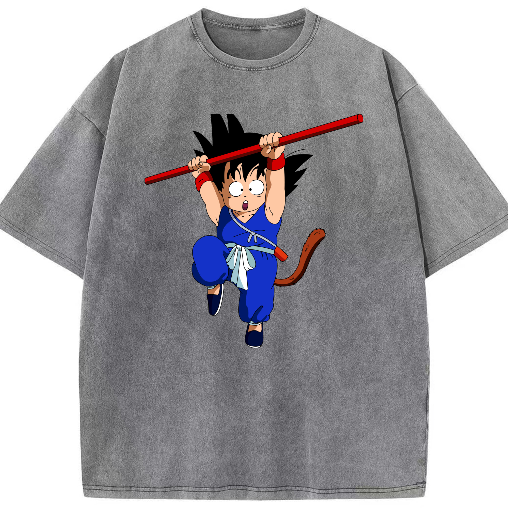 （画像用） ドラゴンボール 孫悟空（そん ごくう）Son Goku カカロット DRAGON BALL Kakarotto 綿100% ヴィンテージ風 半袖Tシャツ（フロントプリント）