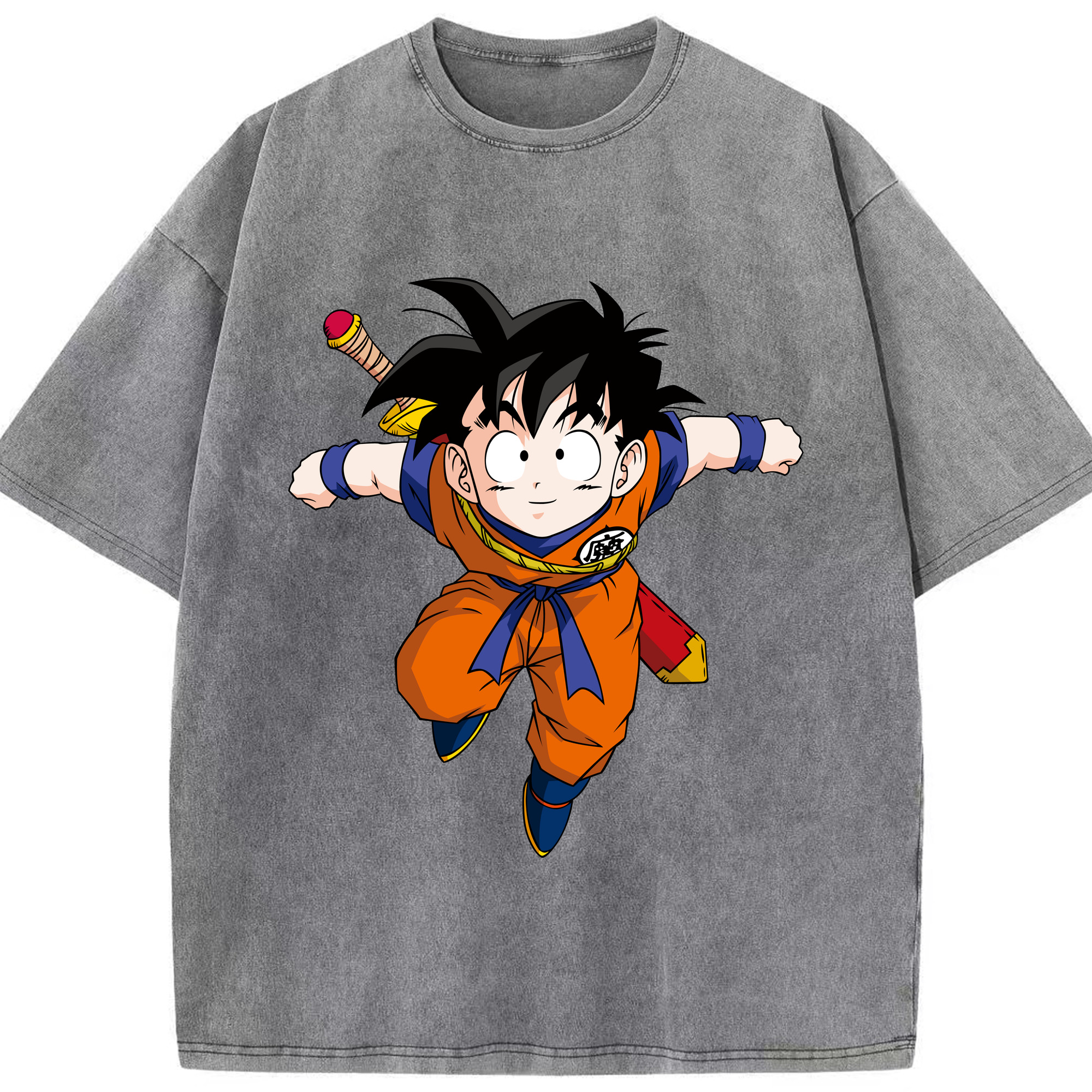 （画像用） ドラゴンボール 孫悟空（そん ごくう）Son Goku カカロット DRAGON BALL Kakarotto 綿100% ヴィンテージ風 半袖Tシャツ（フロントプリント）