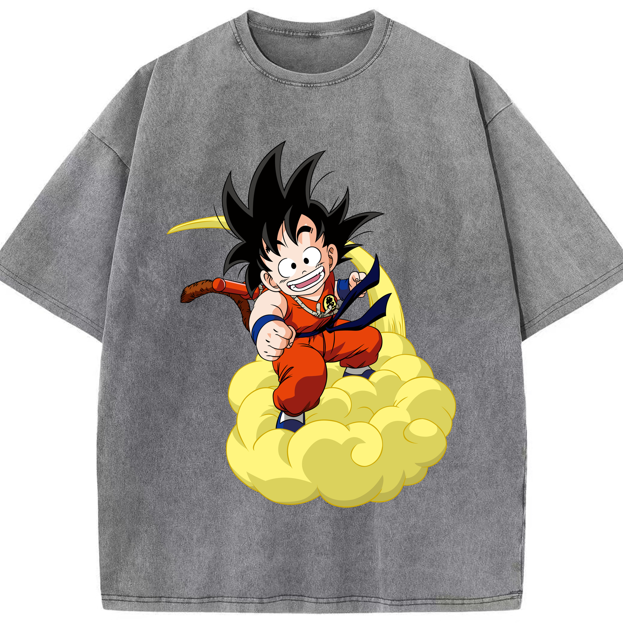 （画像用） ドラゴンボール 孫悟空（そん ごくう）Son Goku カカロット DRAGON BALL Kakarotto 綿100% ヴィンテージ風 半袖Tシャツ（フロントプリント）