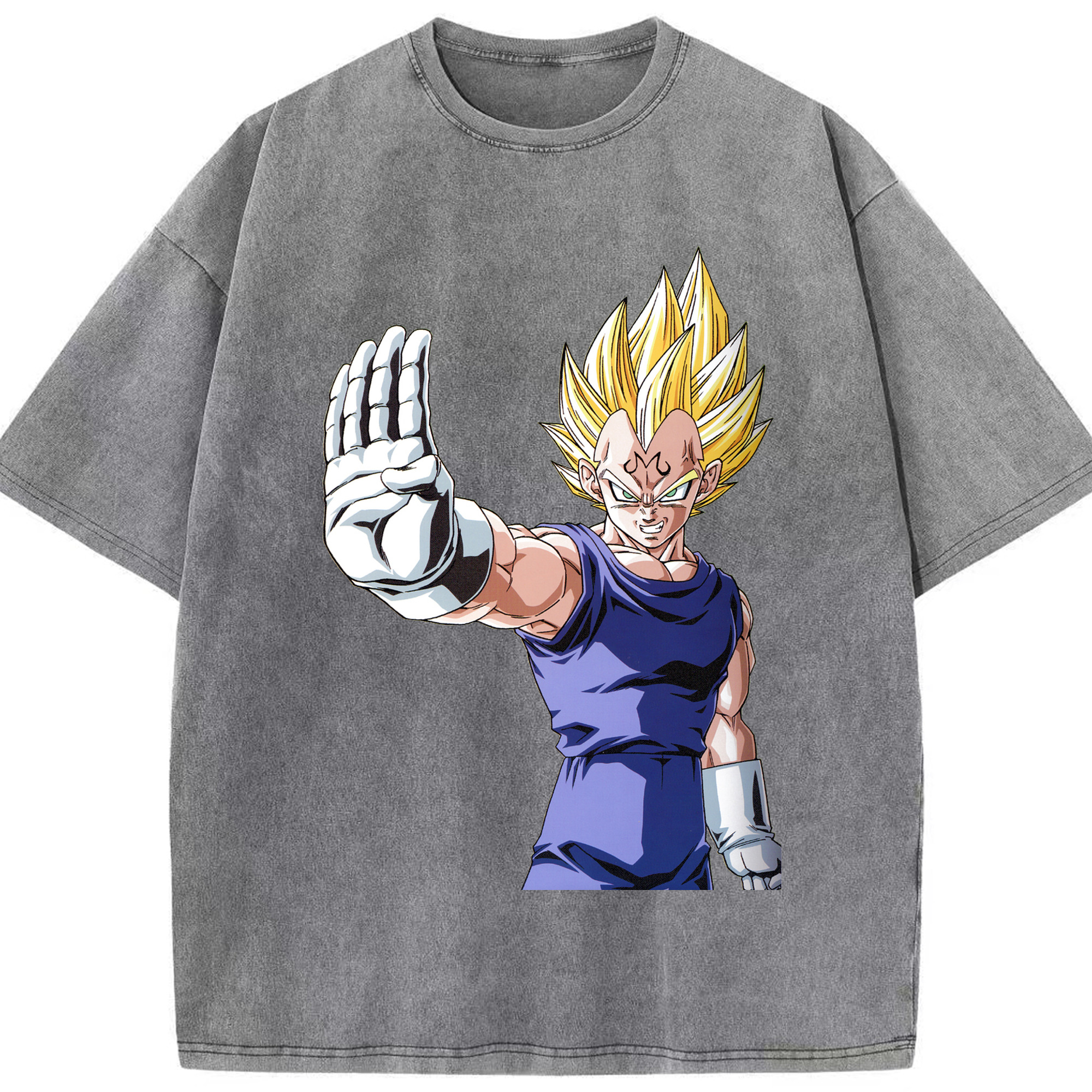 （画像用） ドラゴンボール ベジータ四世（Bejīta Yonsei）DRAGON BALL Vegeta IV 綿100% ヴィンテージ風 半袖Tシャツ（フロントプリント）