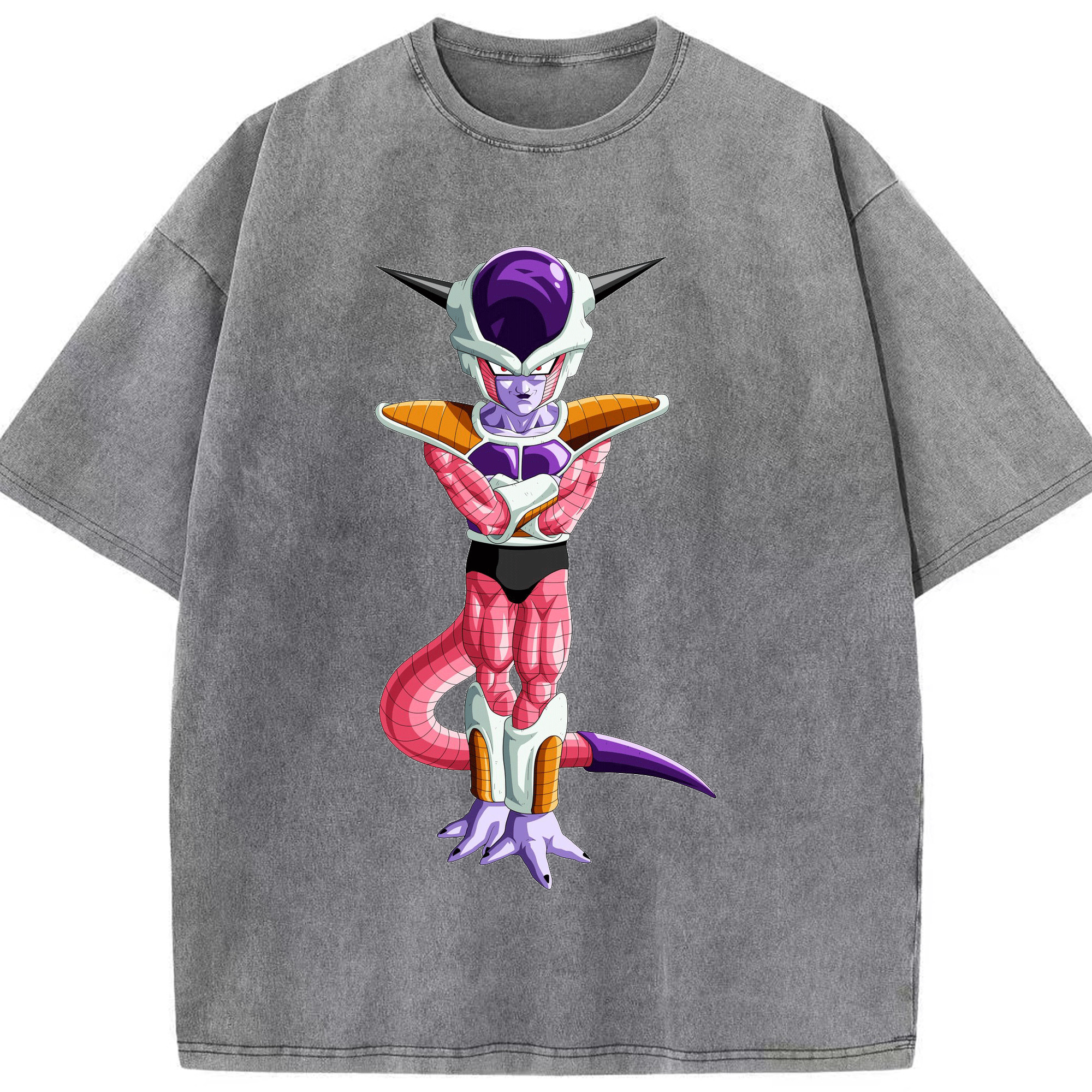 （画像用） ドラゴンボール フリーザ DRAGON BALL Frieza 綿100% ヴィンテージ風 半袖Tシャツ（フロントプリント）