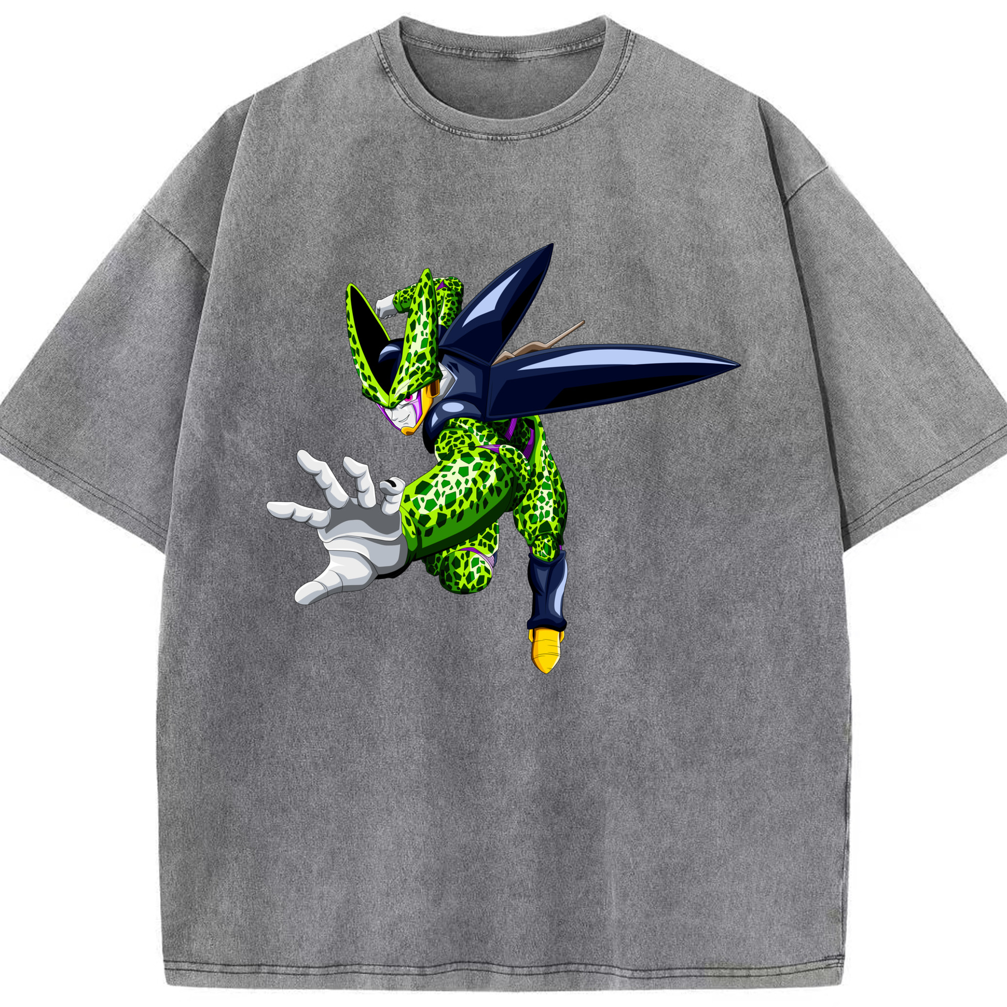 （画像用） ドラゴンボール セル DRAGON BALL Cell 綿100% ヴィンテージ風 半袖Tシャツ（フロントプリント）