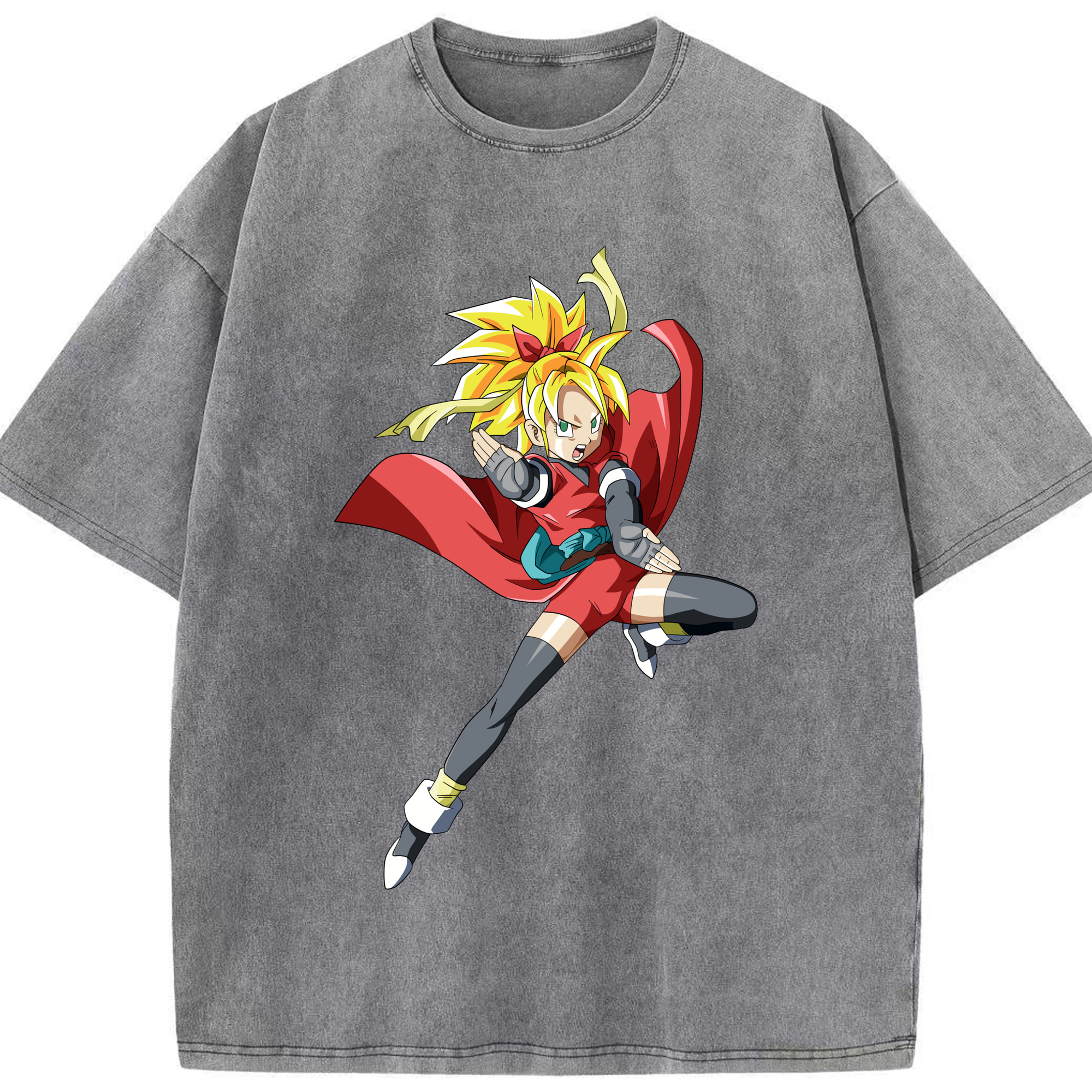 （画像用） ドラゴンボール カリフラ DRAGON BALL Caulifla 綿100% ヴィンテージ風 半袖Tシャツ（フロントプリント）