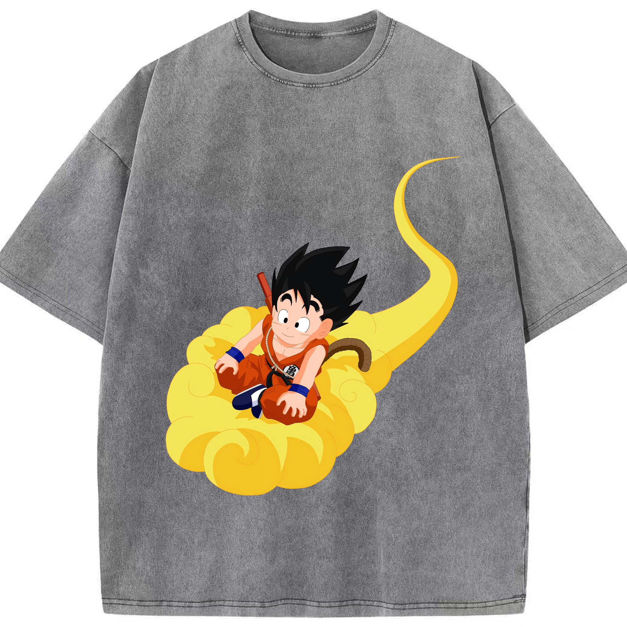 （画像用） ドラゴンボール 孫悟空（そん ごくう）Son Goku カカロット DRAGON BALL Kakarotto 綿100% ヴィンテージ風 半袖Tシャツ（フロントプリント）