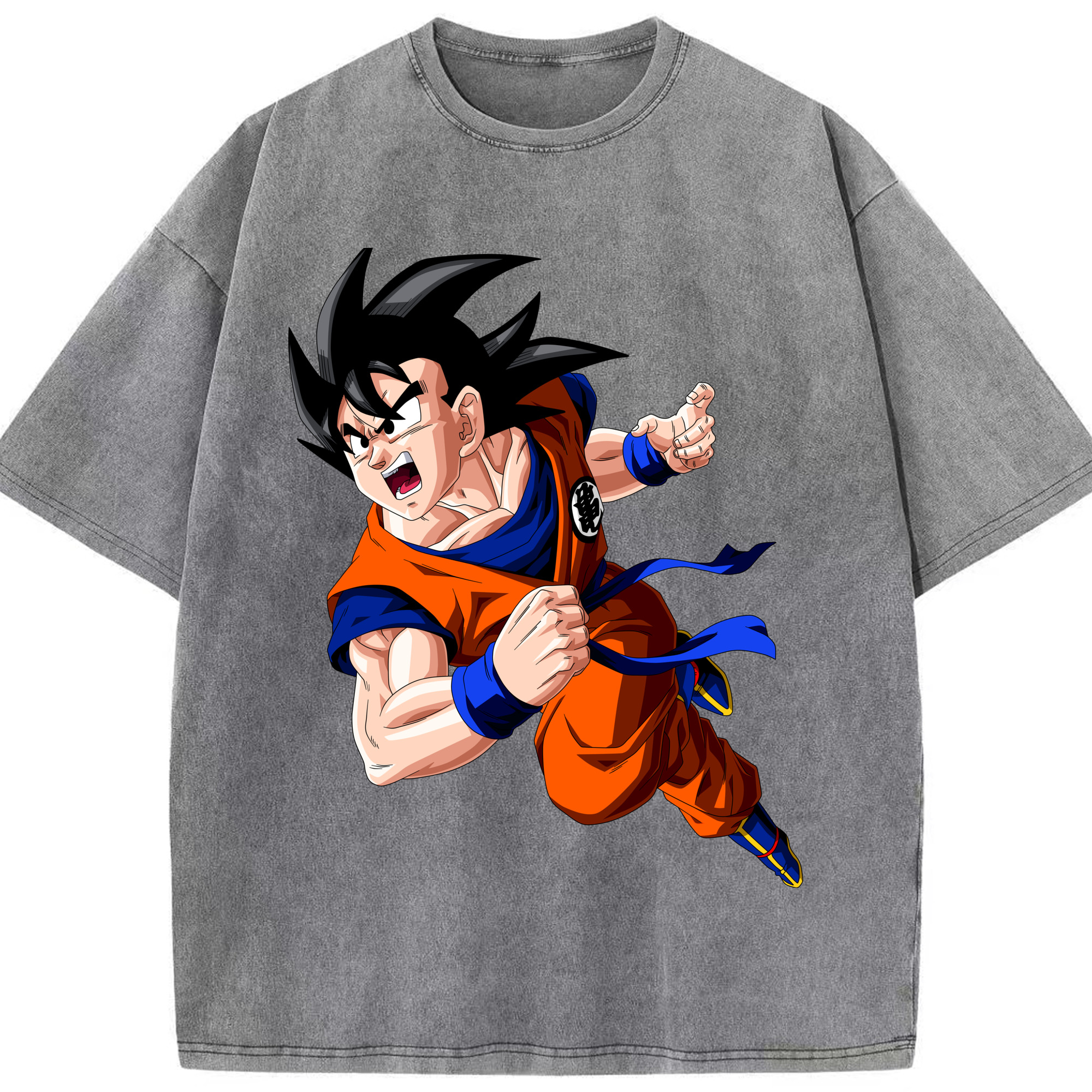 （画像用） ドラゴンボール 孫悟空（そん ごくう）Son Goku カカロット DRAGON BALL Kakarotto 綿100% ヴィンテージ風 半袖Tシャツ（フロントプリント）