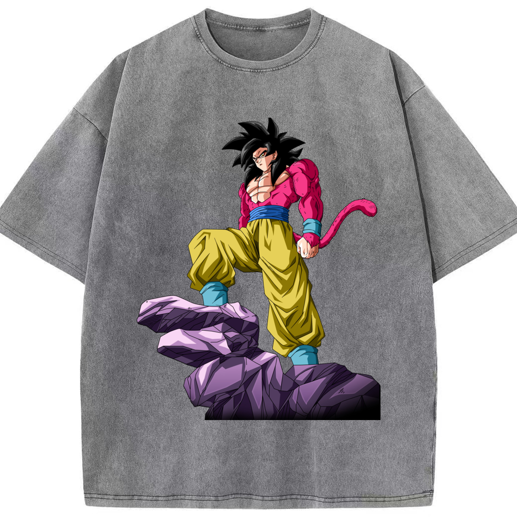 （画像用） ドラゴンボール 孫悟空（そん ごくう）Son Goku カカロット DRAGON BALL Kakarotto 綿100% ヴィンテージ風 半袖Tシャツ（フロントプリント）