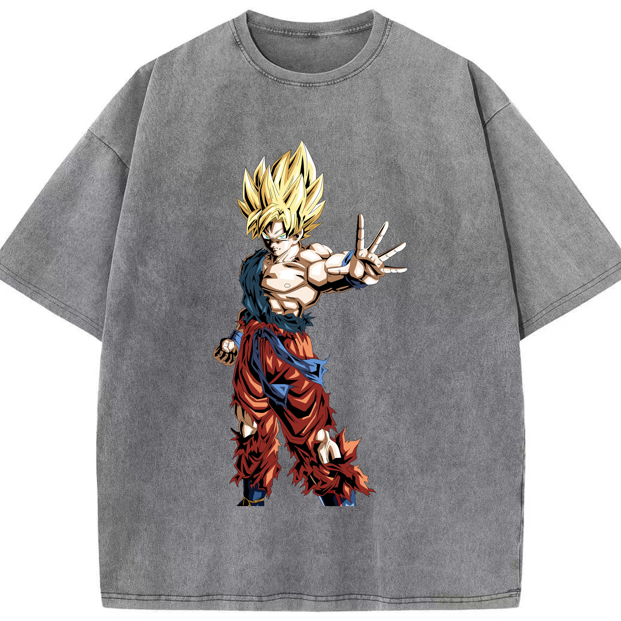 （画像用） ドラゴンボール 孫悟空（そん ごくう）Son Goku カカロット DRAGON BALL Kakarotto 綿100% ヴィンテージ風 半袖Tシャツ（フロントプリント）