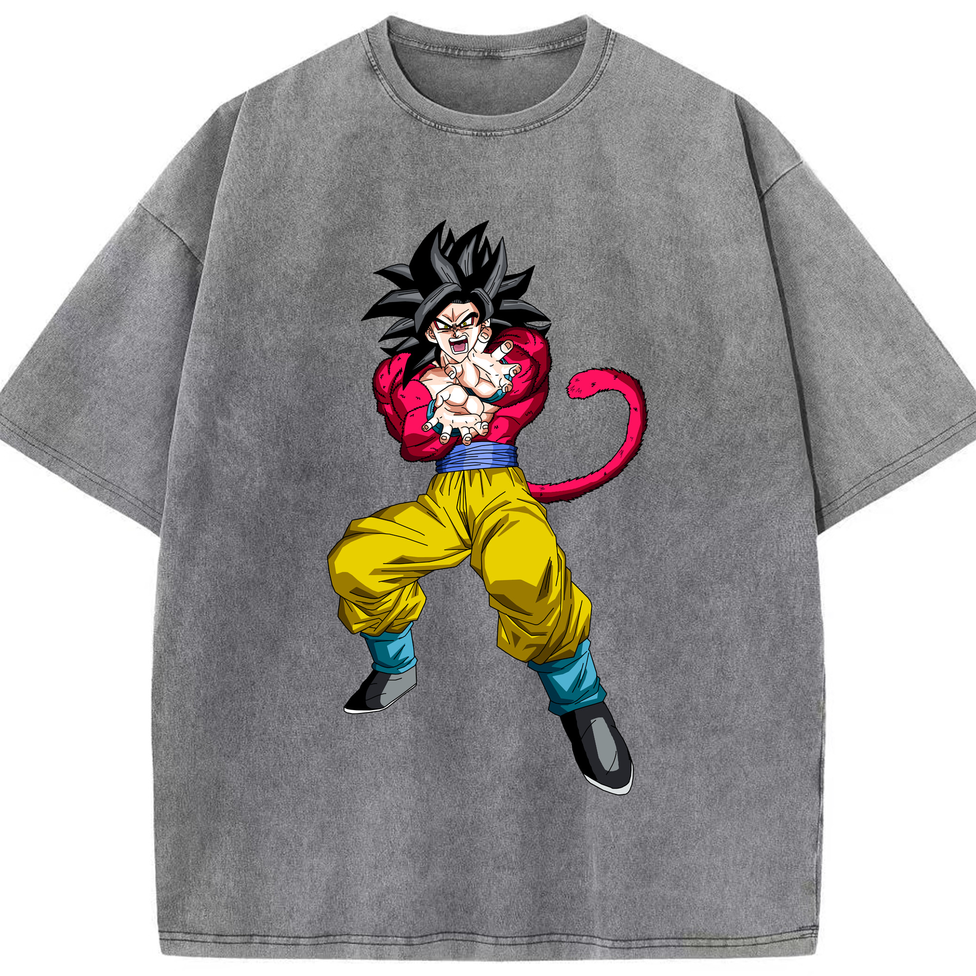 （画像用） ドラゴンボール 孫悟空（そん ごくう）Son Goku カカロット DRAGON BALL Kakarotto 綿100% ヴィンテージ風 半袖Tシャツ（フロントプリント）
