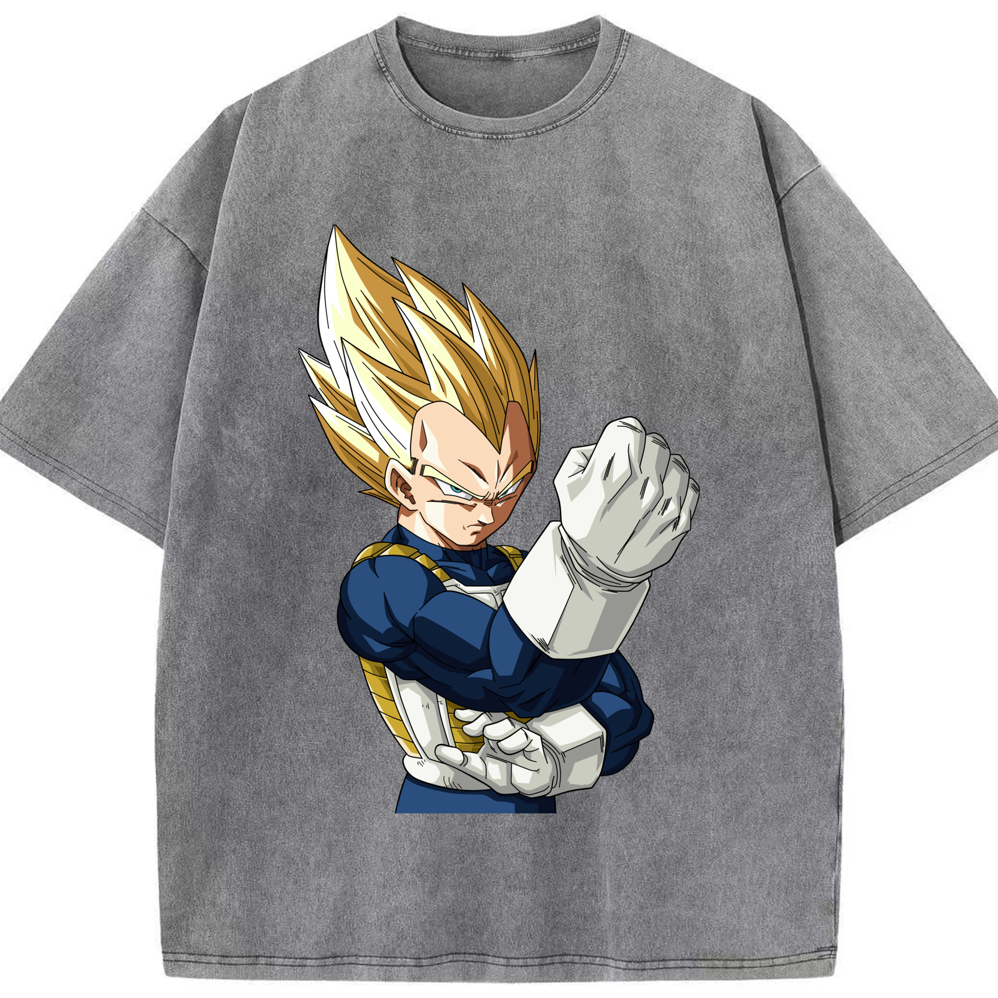 （画像用） ドラゴンボール ベジータ四世（Bejīta Yonsei）DRAGON BALL Vegeta IV 綿100% ヴィンテージ風 半袖Tシャツ（フロントプリント）