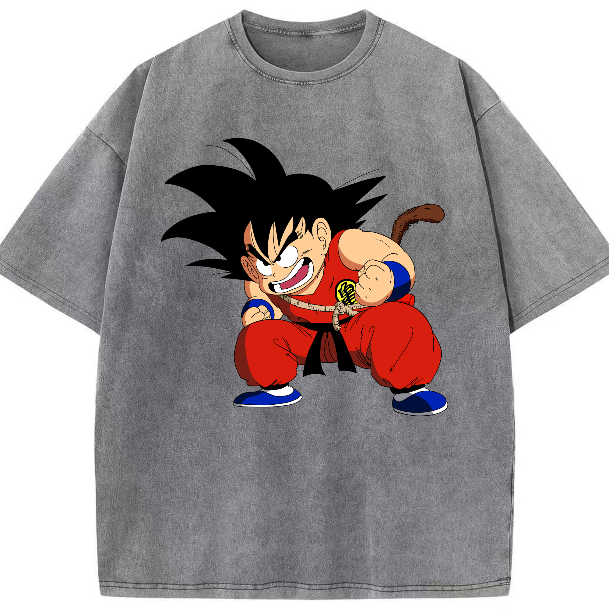 （画像用） ドラゴンボール 孫悟空（そん ごくう）Son Goku カカロット DRAGON BALL Kakarotto 綿100% ヴィンテージ風 半袖Tシャツ（フロントプリント）
