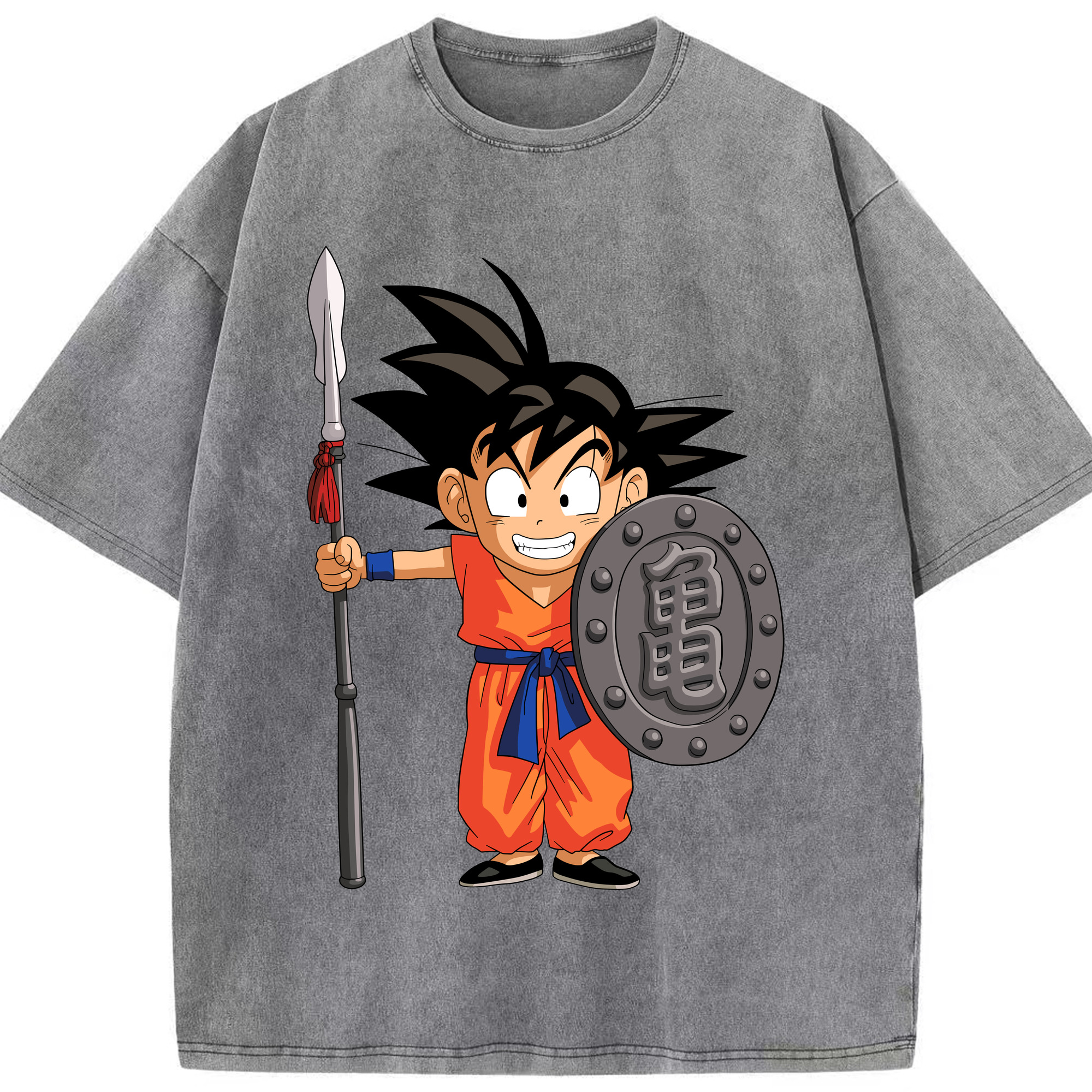 （画像用） ドラゴンボール 孫悟空（そん ごくう）Son Goku カカロット DRAGON BALL Kakarotto 綿100% ヴィンテージ風 半袖Tシャツ（フロントプリント）